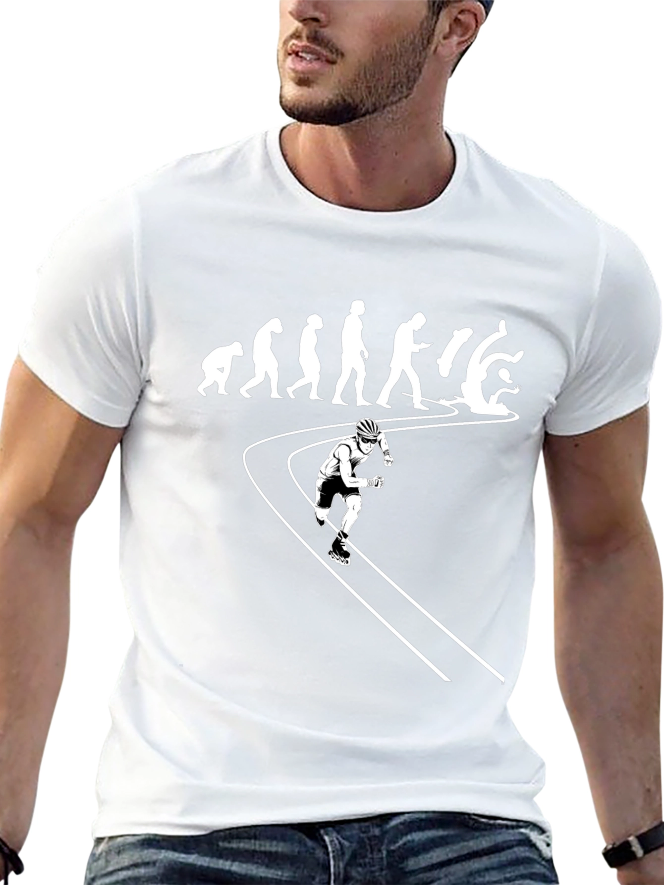 Evolution of Inline Skating Black T-Shirt