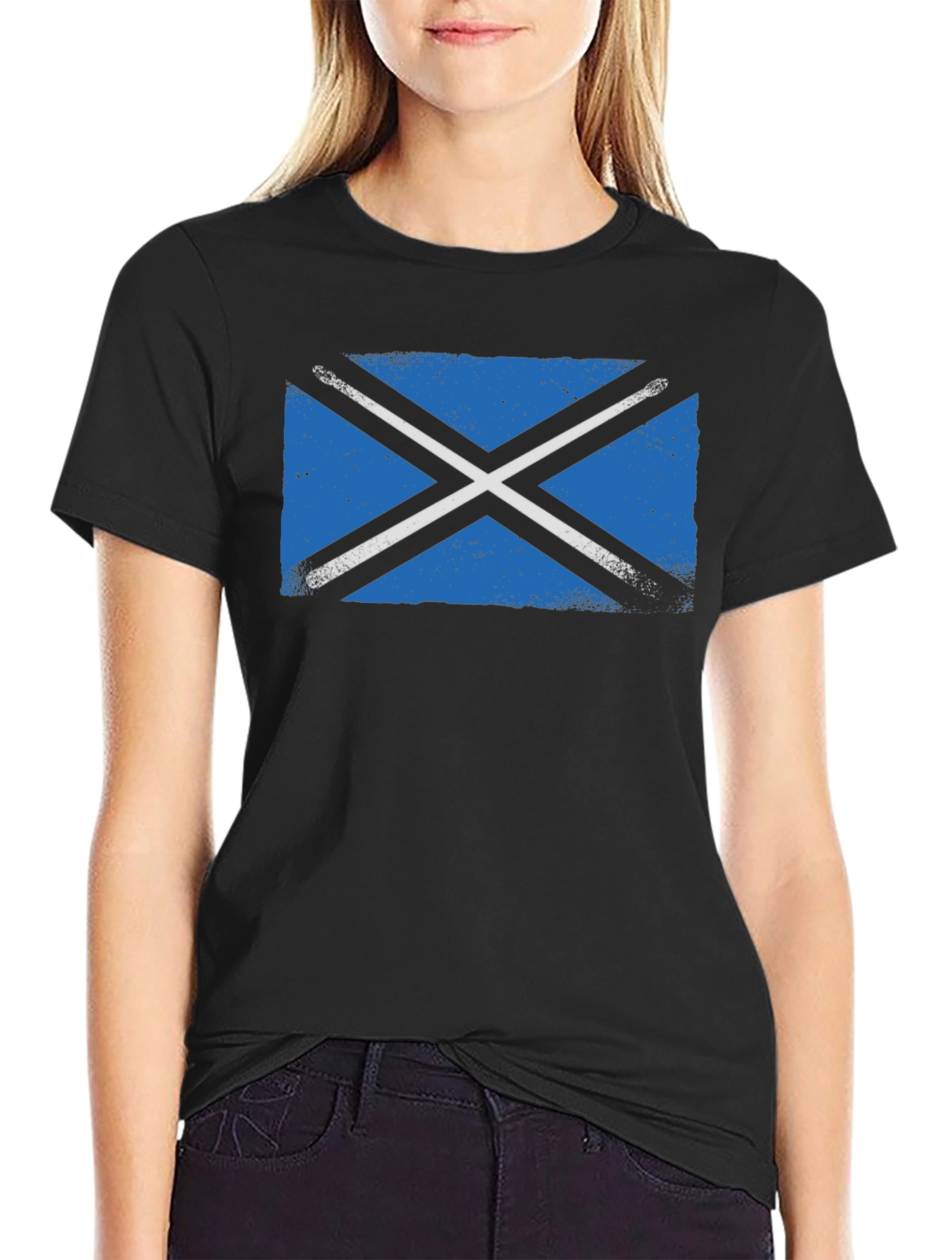 Scottish Flag Black T-Shirt