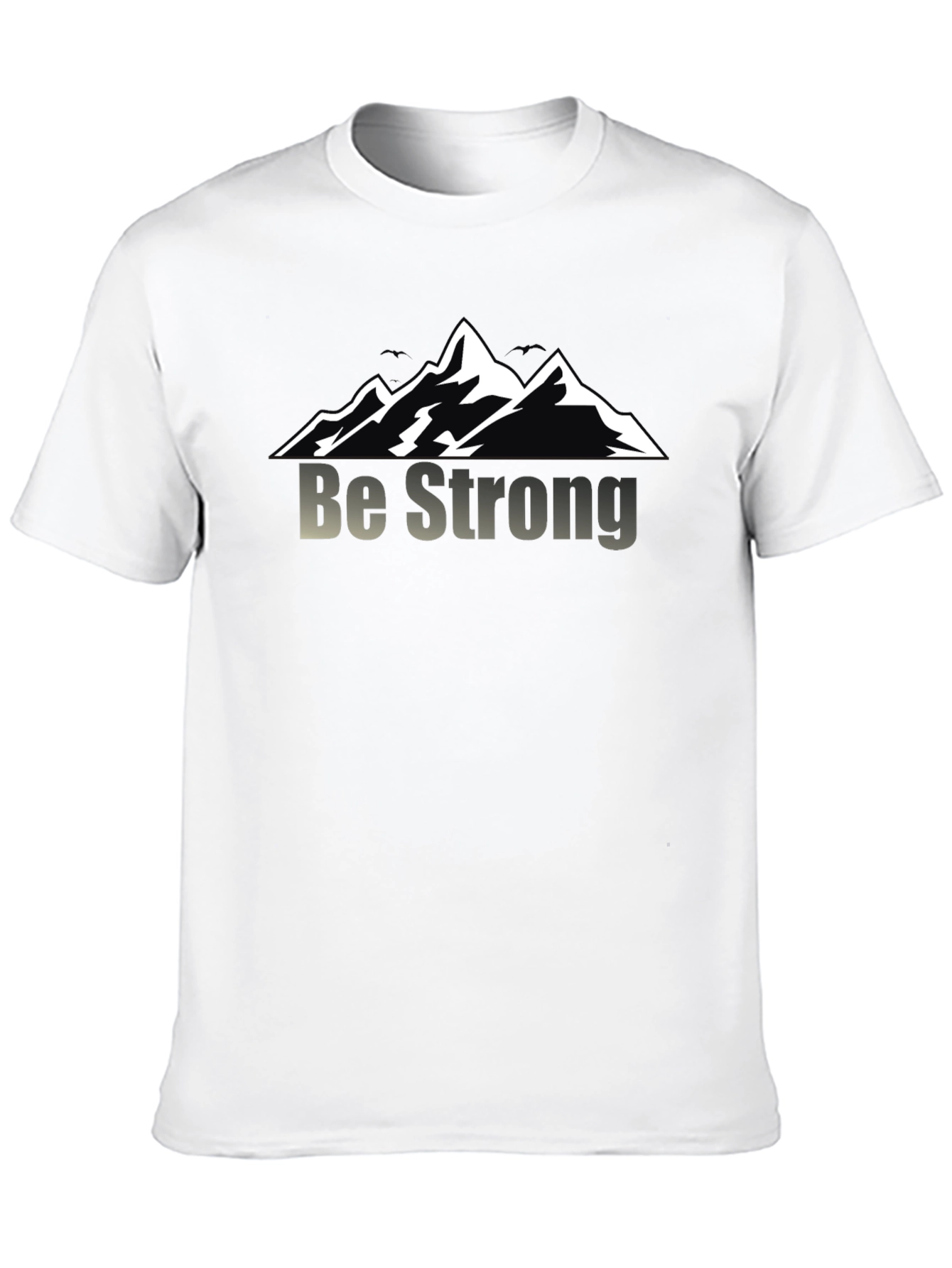 Be Strong Mountain Graphic Black T-Shirt