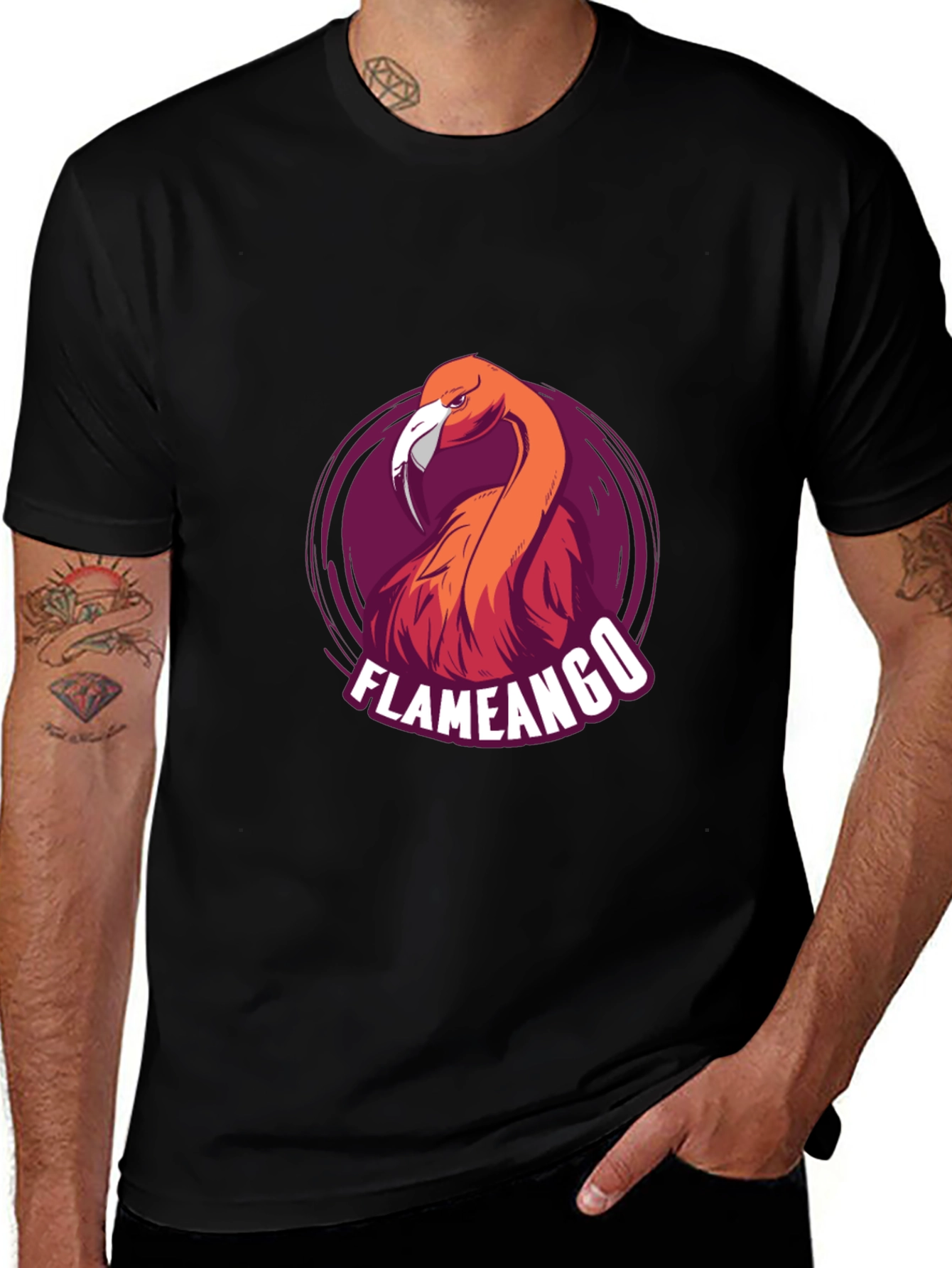 Flameango Graphic Tee - Cool Bird Design