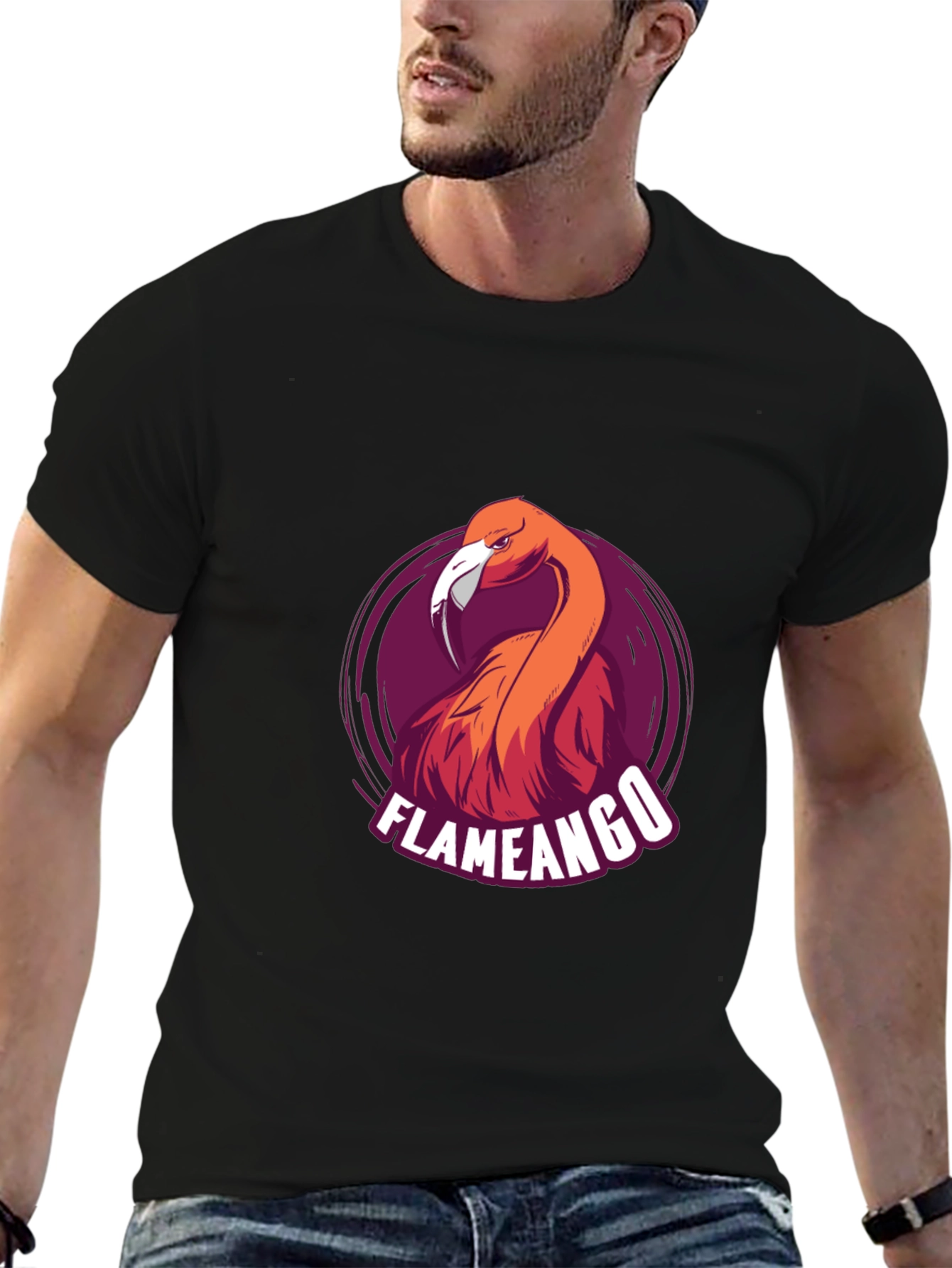 Flameango Graphic Tee - Cool Bird Design