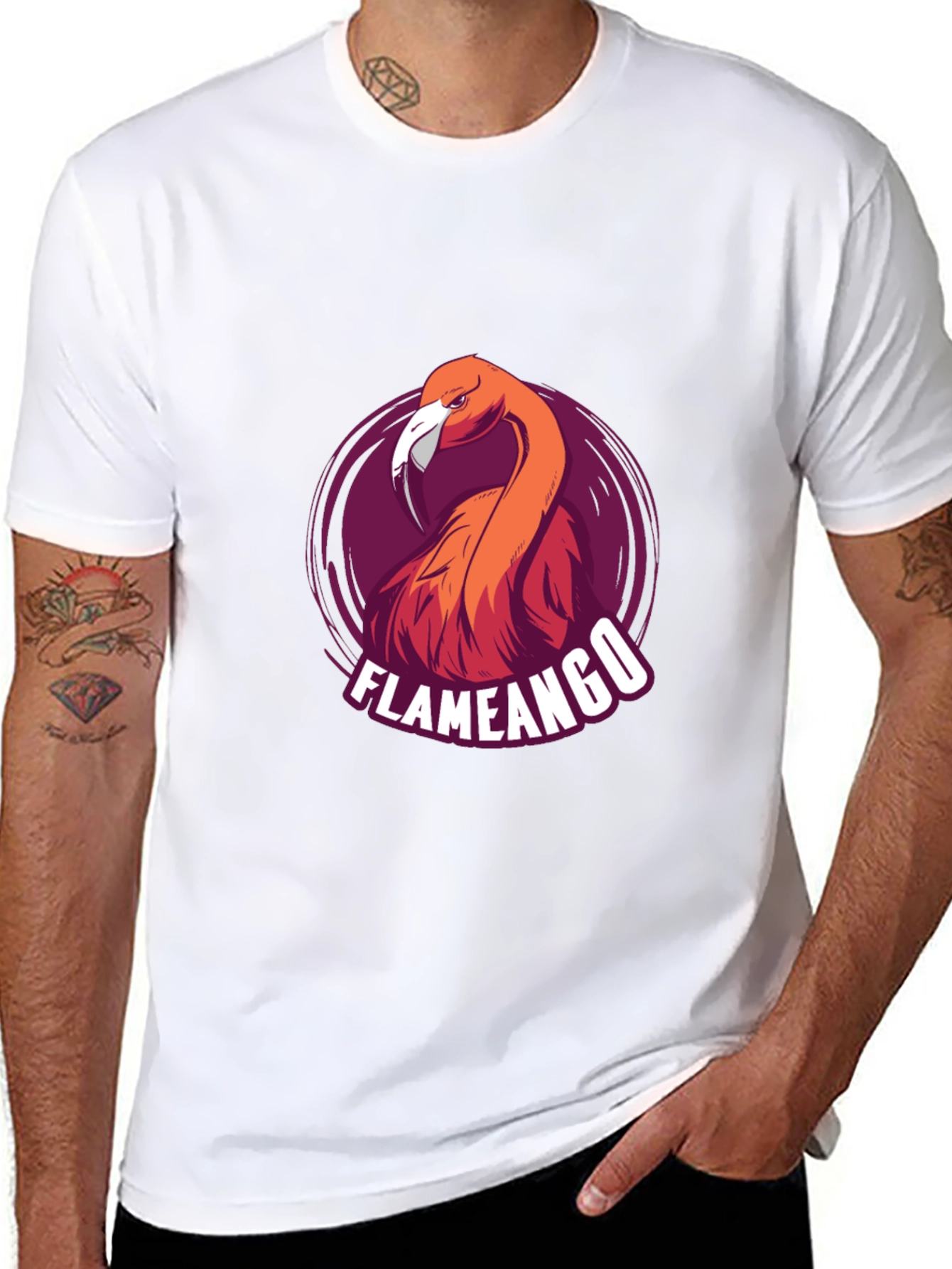 Flameango Graphic Tee - Cool Bird Design