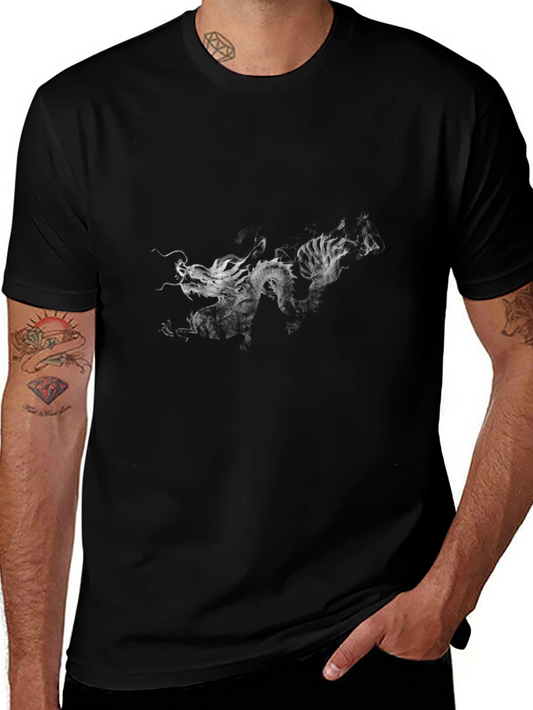 Dragon Graphic Tee - Black Short Sleeve T-Shirt