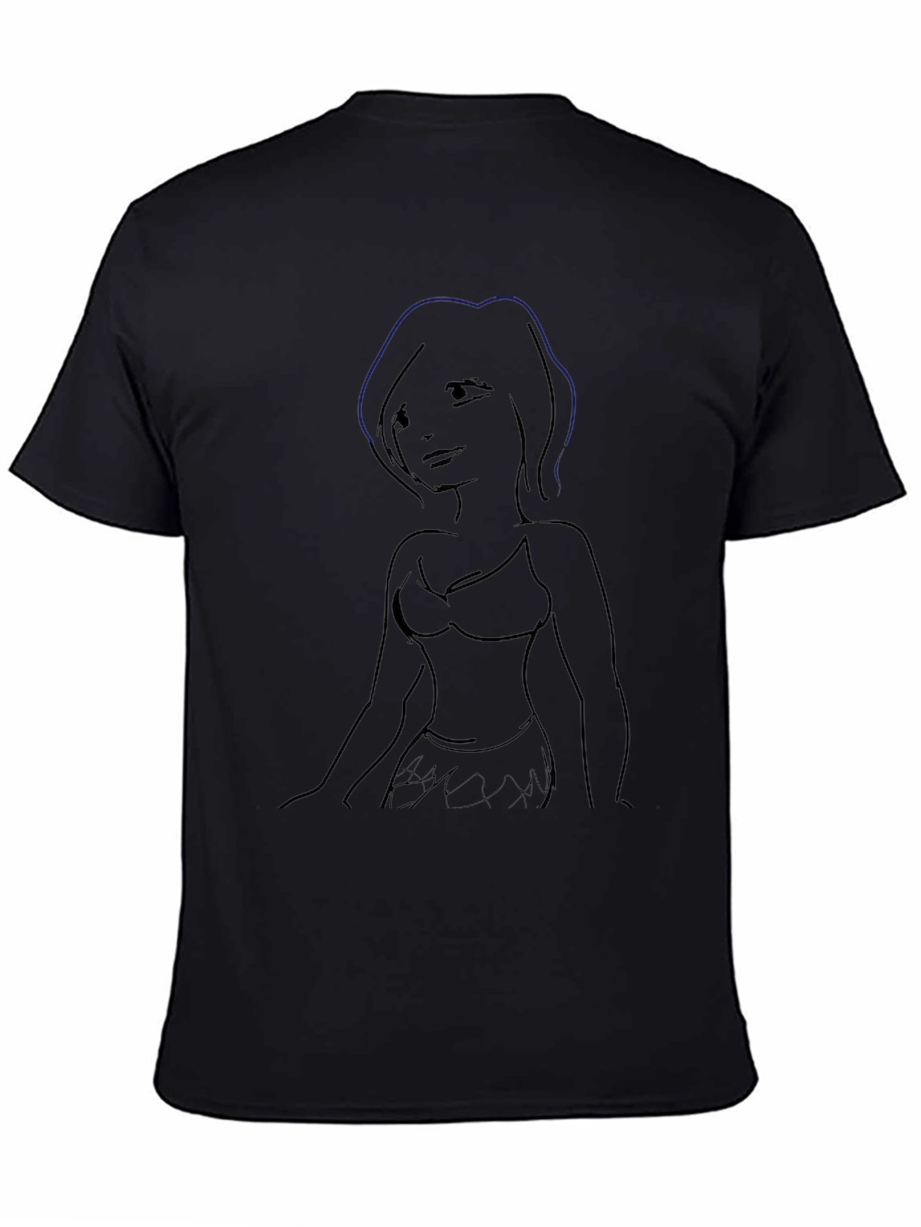 Sketch-Style Womans Silhouette Graphic Tee