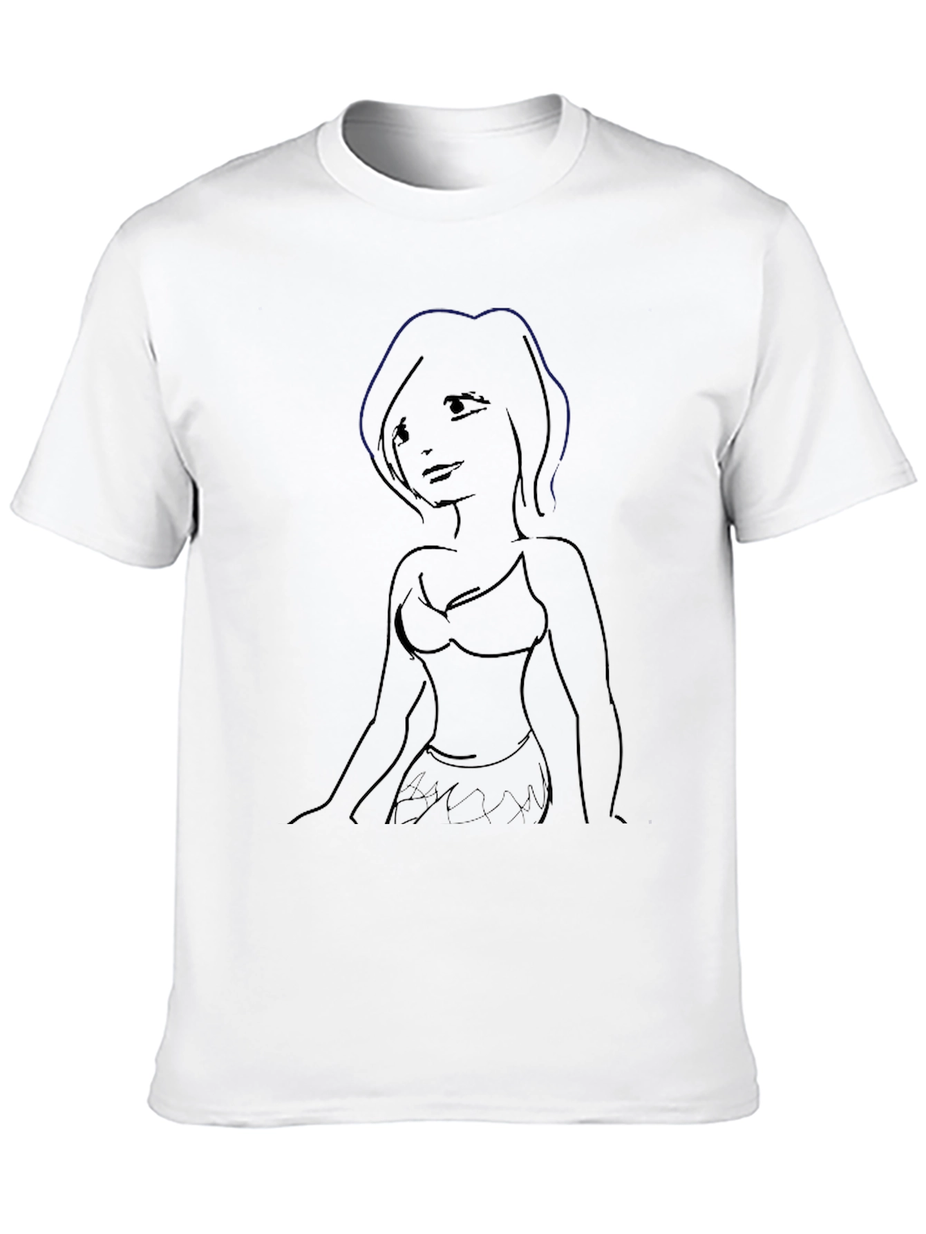 Sketch-Style Womans Silhouette Graphic Tee
