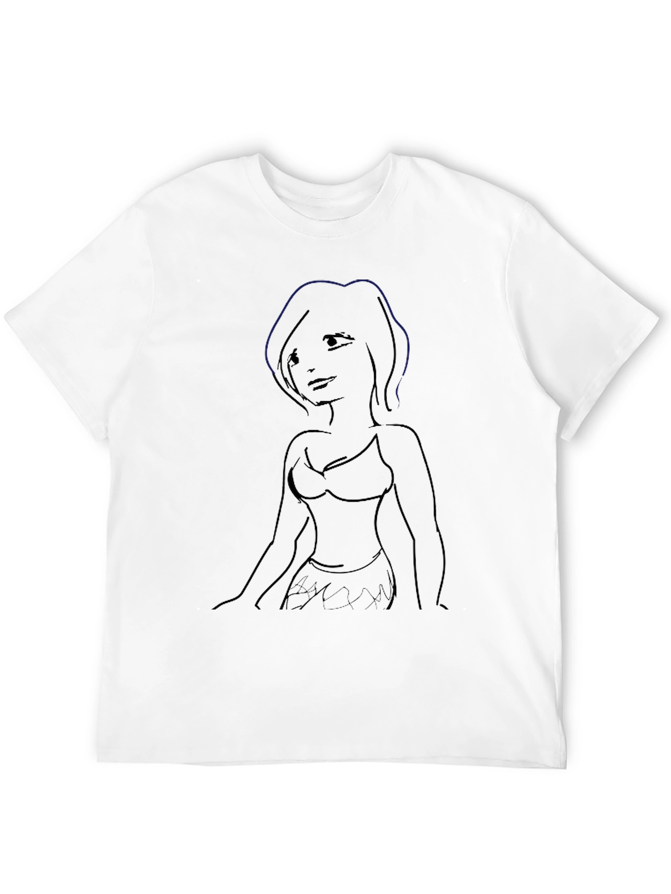 Sketch-Style Womans Silhouette Graphic Tee