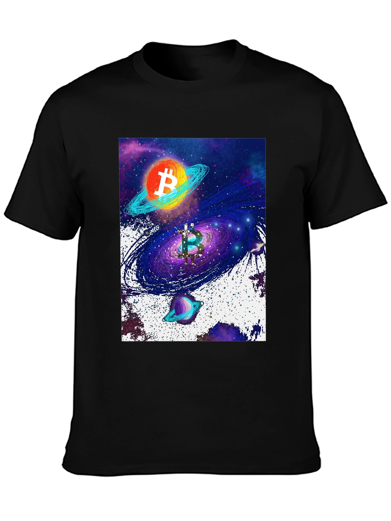 Bitcoin Galaxy Graphic Tee - Crypto Inspired Fashion