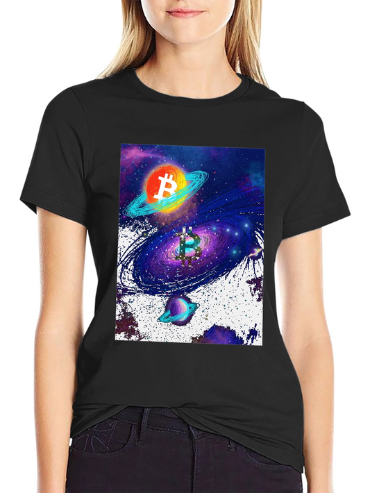 Bitcoin Galaxy Graphic Tee - Crypto Inspired Fashion