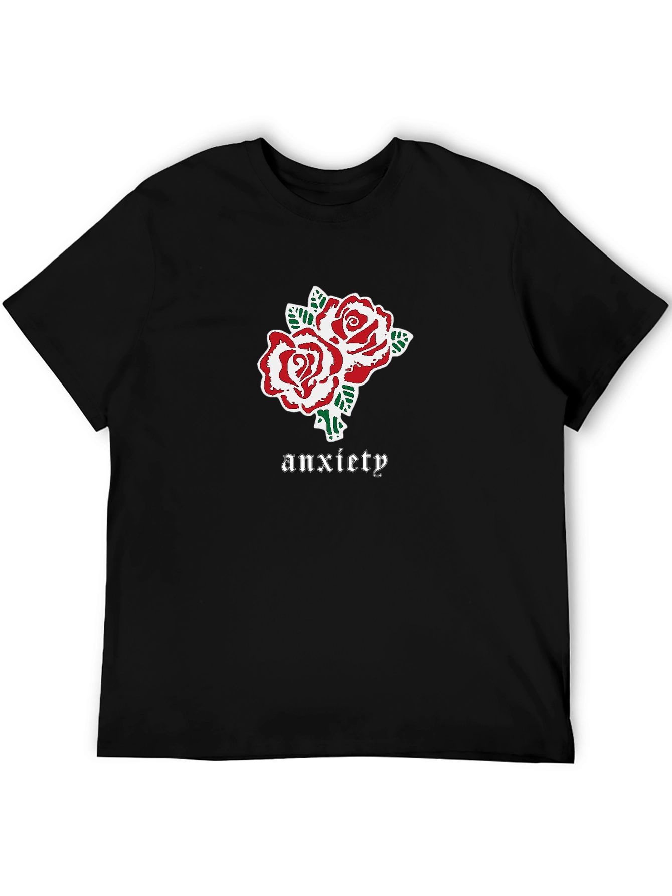 Anxiety Roses Graphic Black T-Shirt
