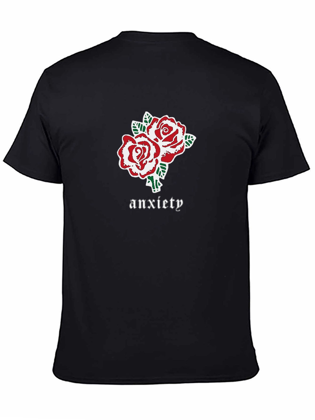 Anxiety Roses Graphic Black T-Shirt