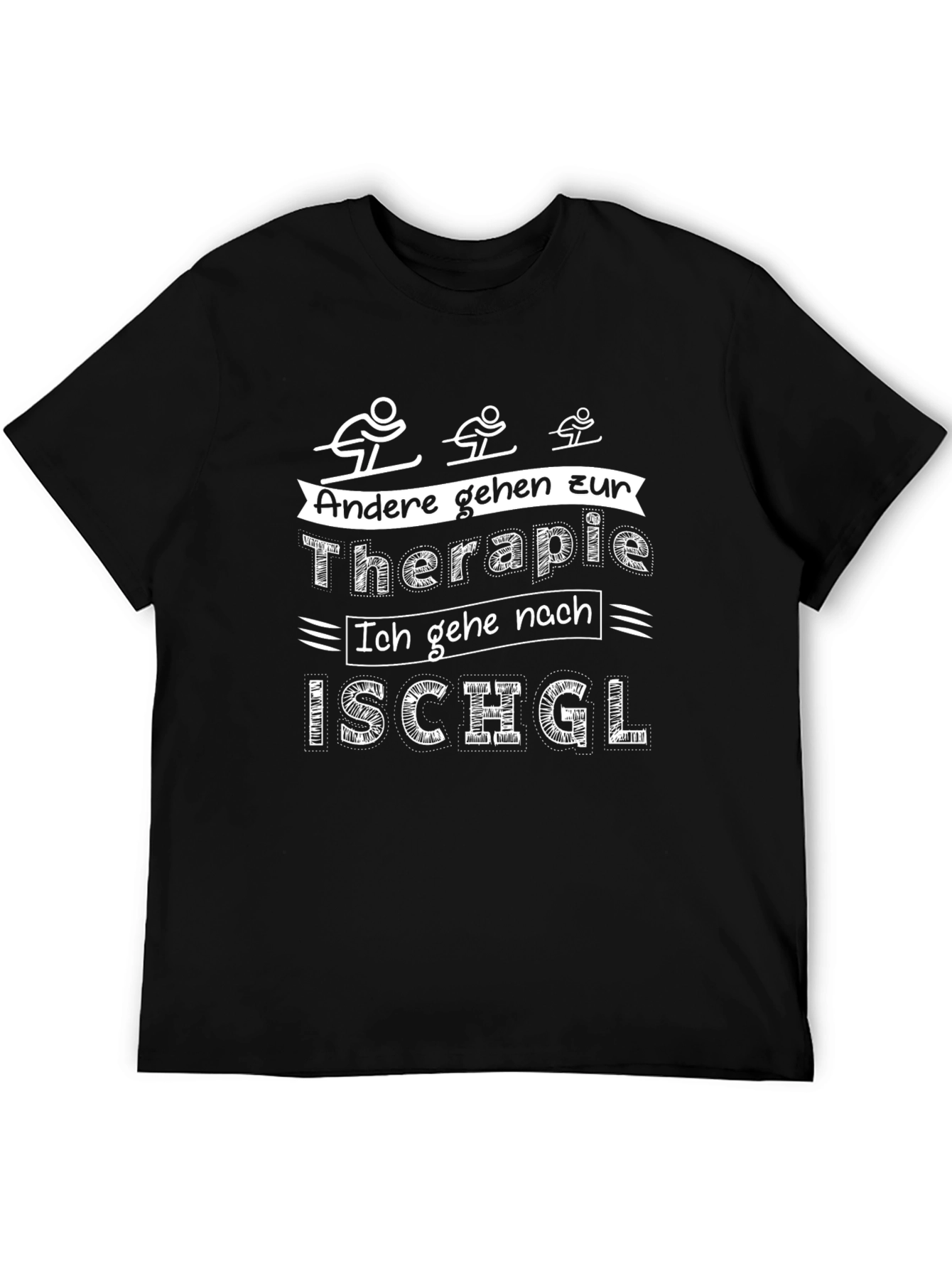 Ischgl Ski Therapy Graphic Tee - Black Cotton T-Shirt