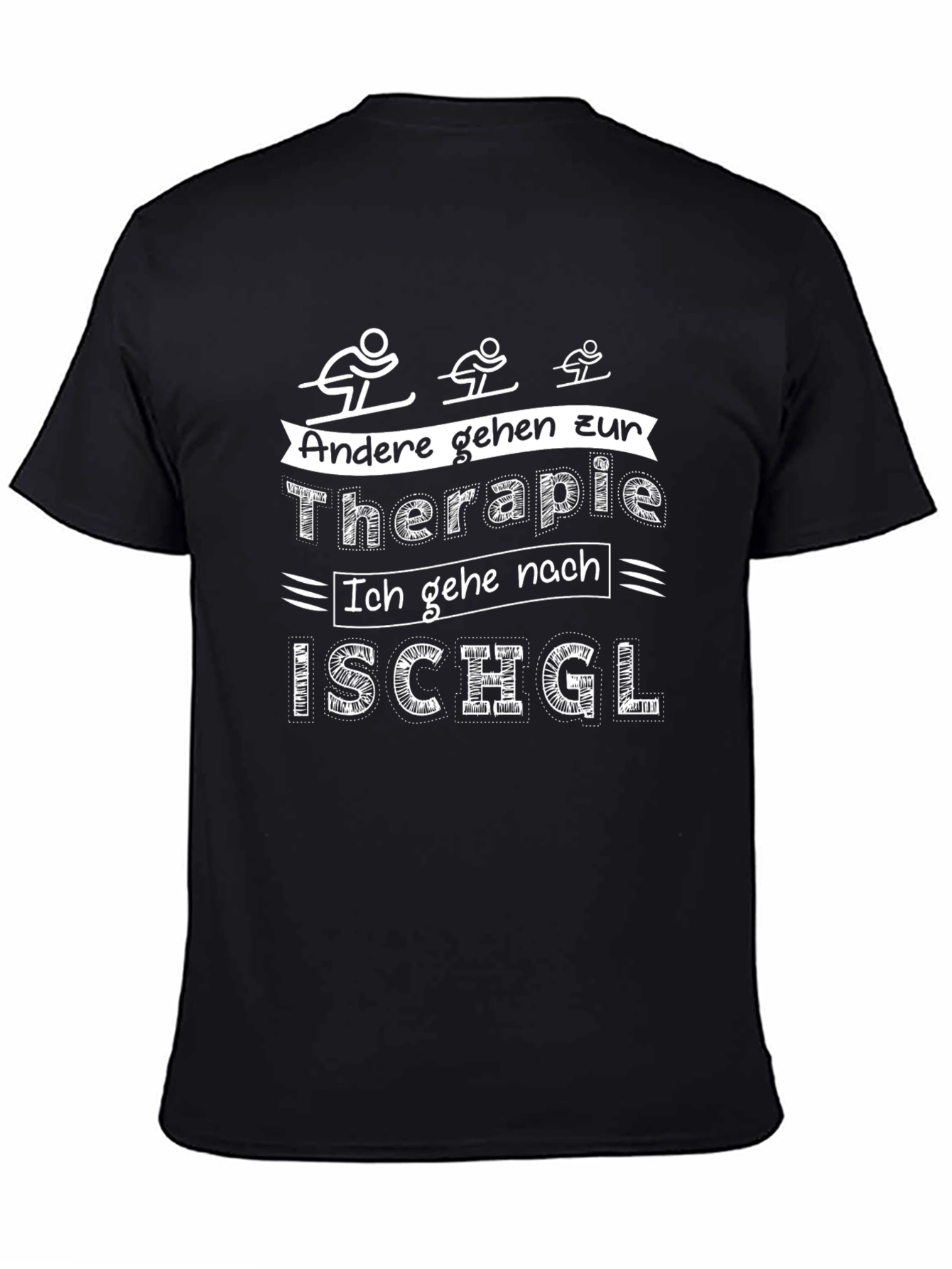 Ischgl Ski Therapy Graphic Tee - Black Cotton T-Shirt