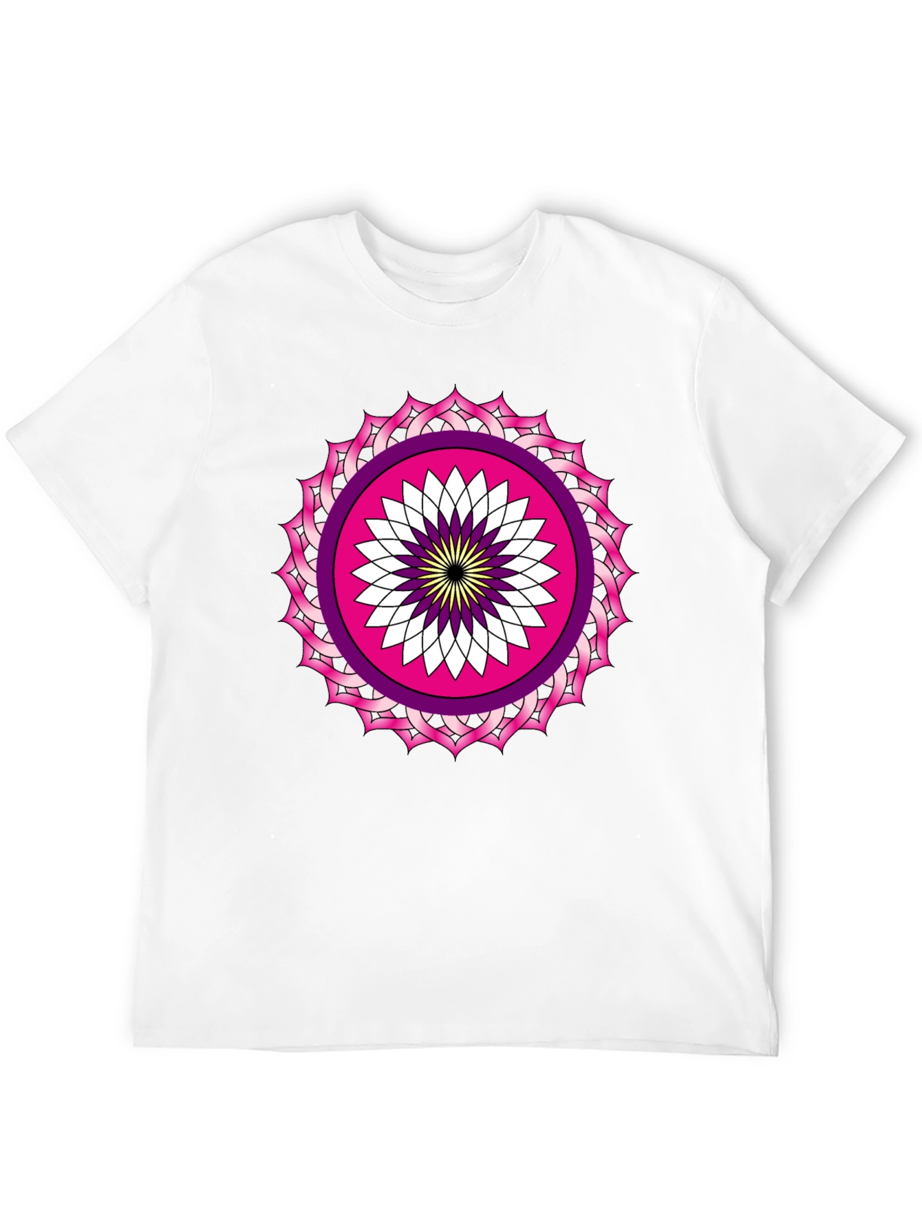 Black T-Shirt with Mandala Print
