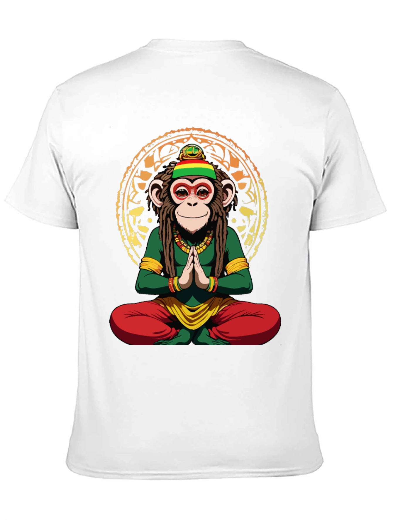 Rasta Monkey T-Shirt - Meditating Ape Graphic Tee