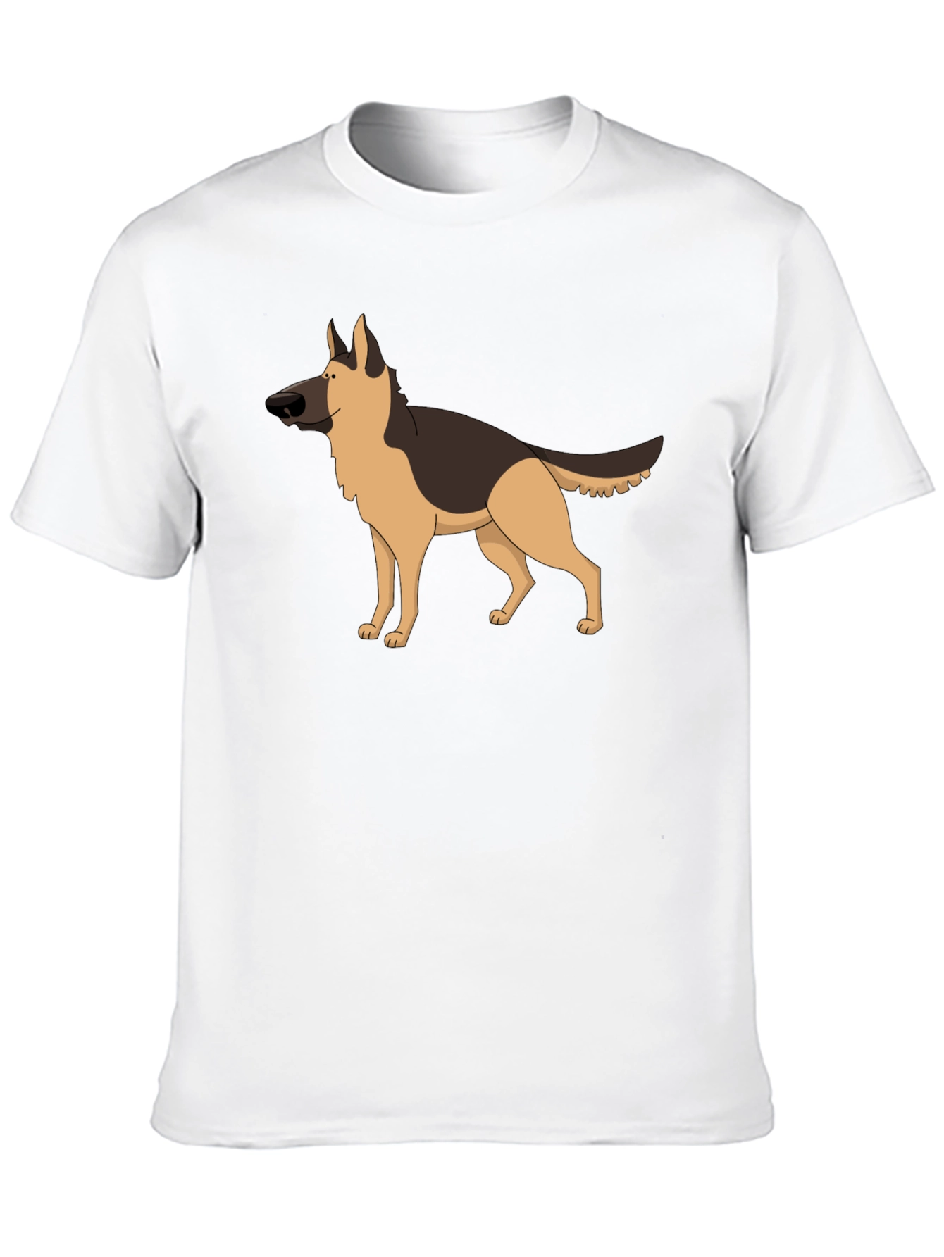 German Shepherd Graphic Tee - Black Crew Neck Shirt