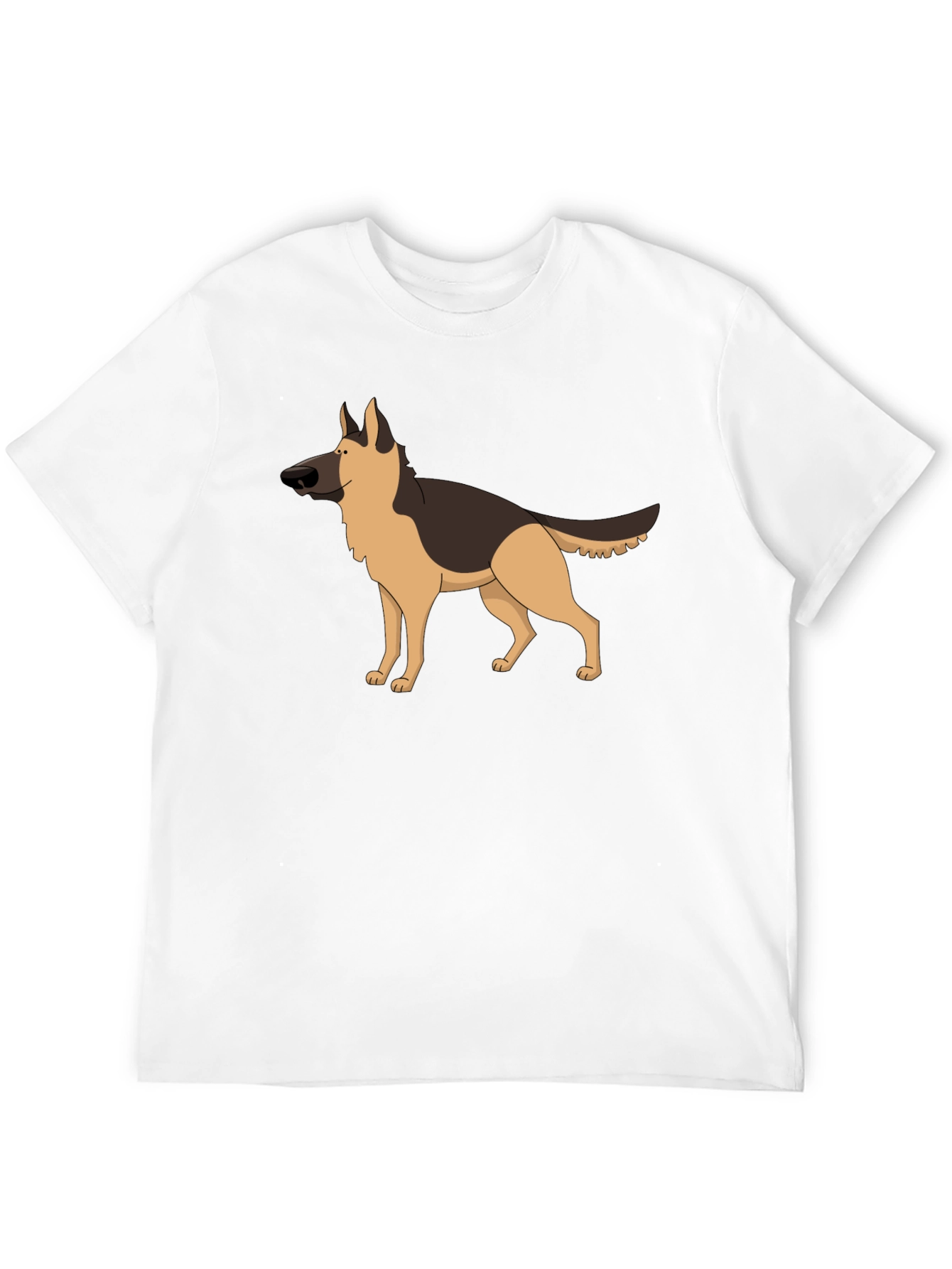 German Shepherd Graphic Tee - Black Crew Neck Shirt