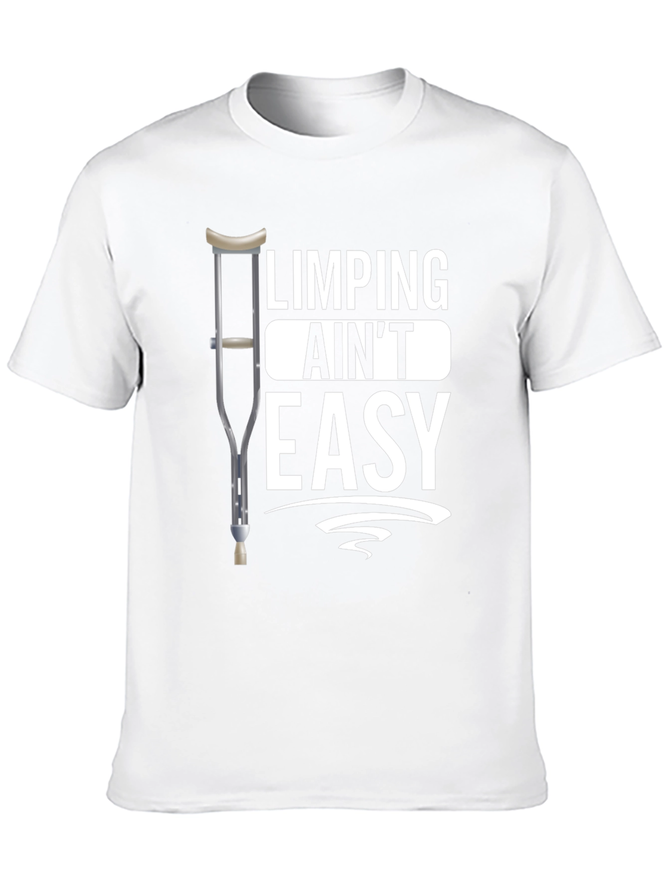 Limping Aint Easy Black Graphic T-Shirt