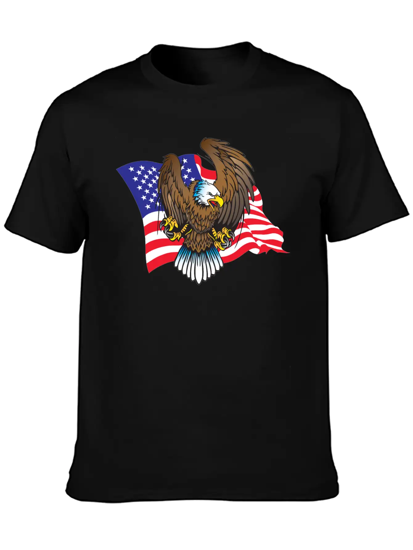 Eagle And Flag Unisex Short Sleeve Soft Cotton T-Shirt – Casual Everyday Wear