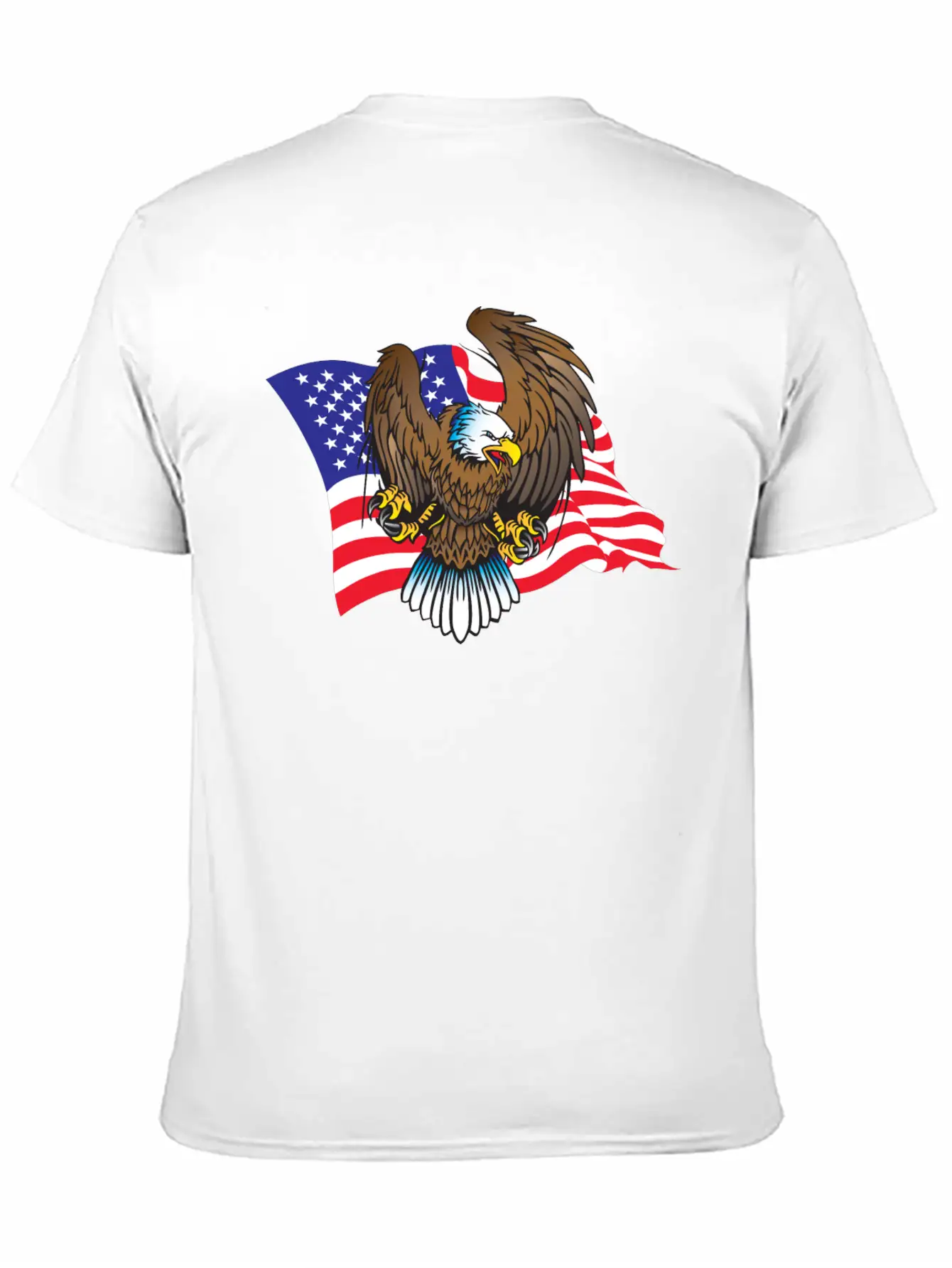 Eagle And Flag Unisex Short Sleeve Soft Cotton T-Shirt – Casual Everyday Wear