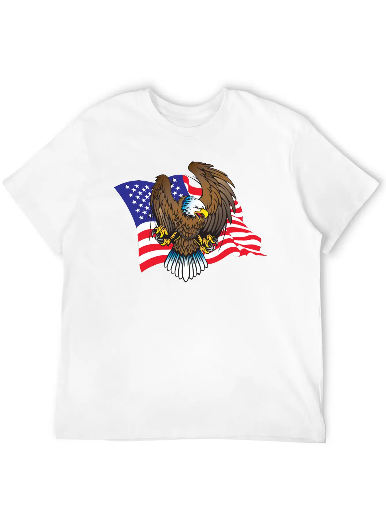 Eagle And Flag Unisex Short Sleeve Soft Cotton T-Shirt – Casual Everyday Wear