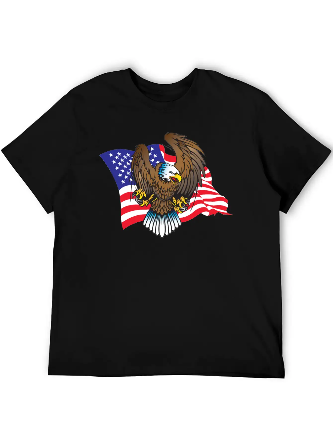 Eagle And Flag Unisex Short Sleeve Soft Cotton T-Shirt – Casual Everyday Wear