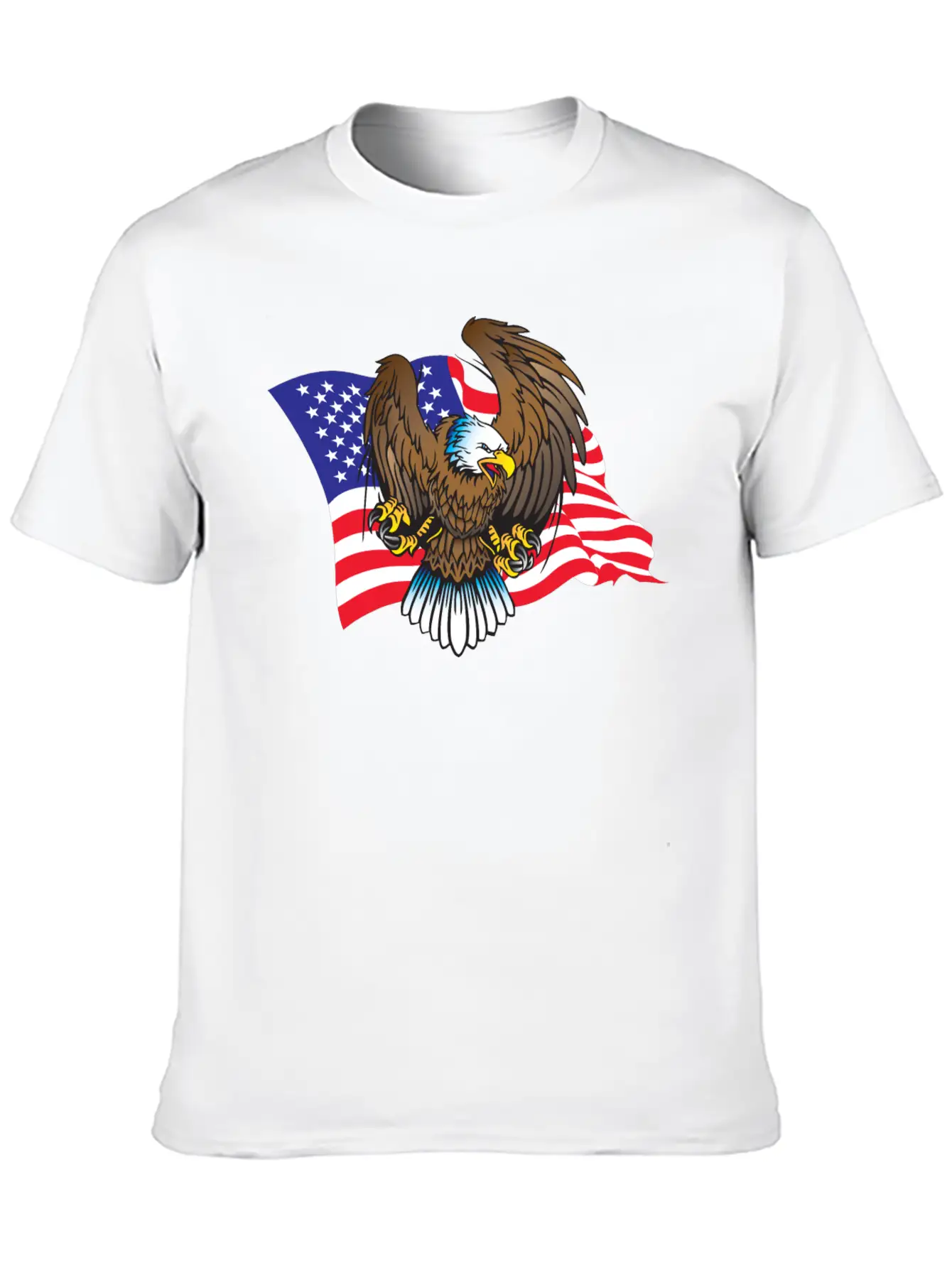 Eagle And Flag Unisex Short Sleeve Soft Cotton T-Shirt – Casual Everyday Wear