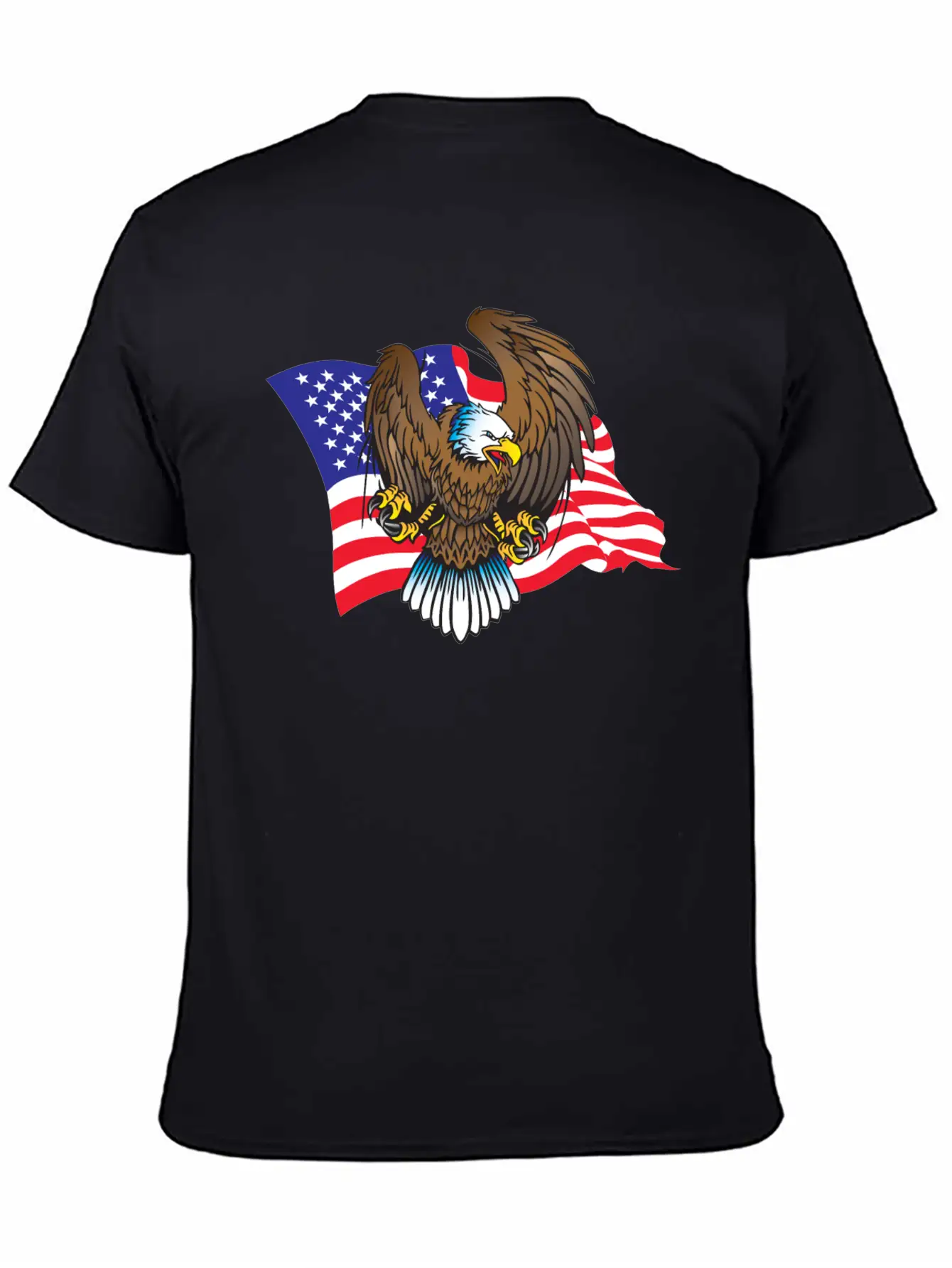 Eagle And Flag Unisex Short Sleeve Soft Cotton T-Shirt – Casual Everyday Wear