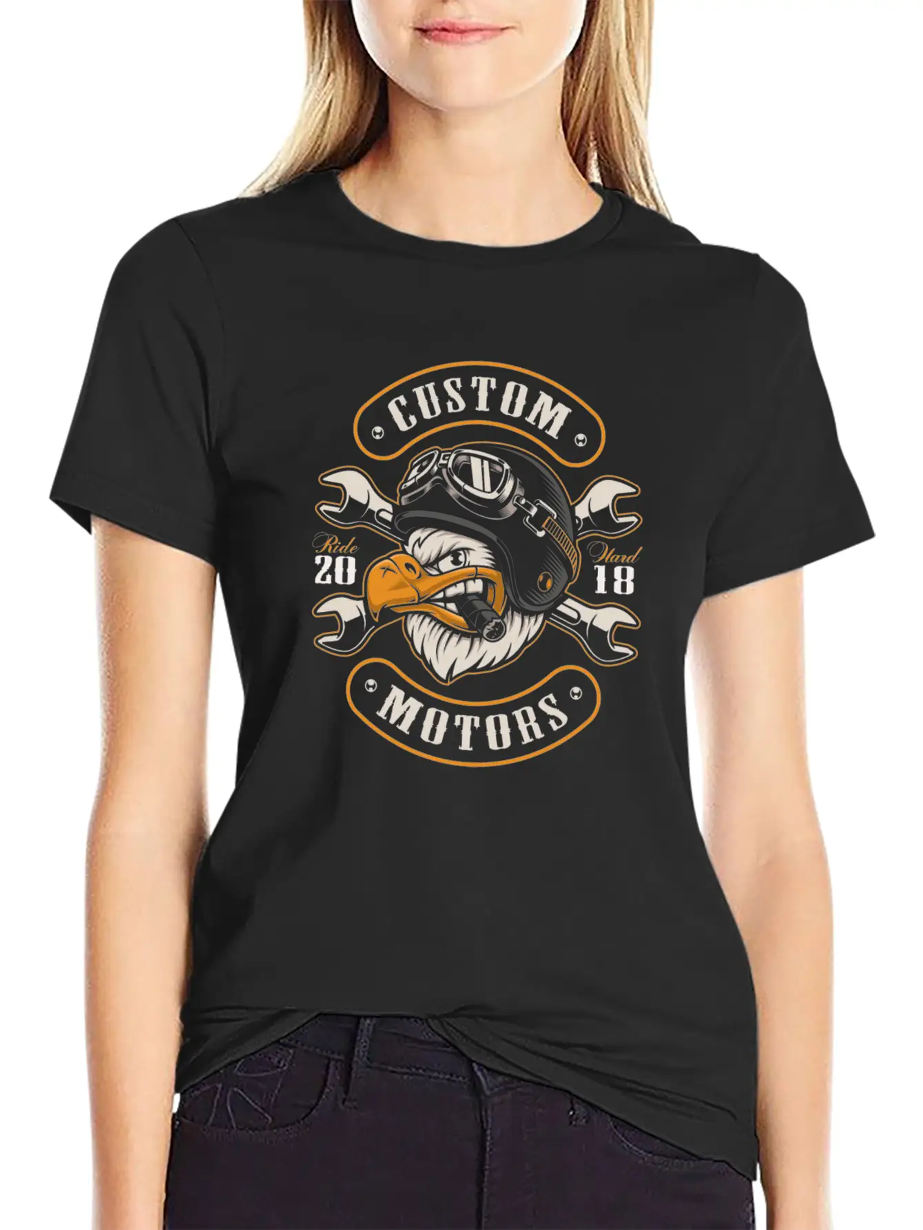 Eagle Biker Basic Graphic T-Shirt – Daily Comfort In Soft Cotton