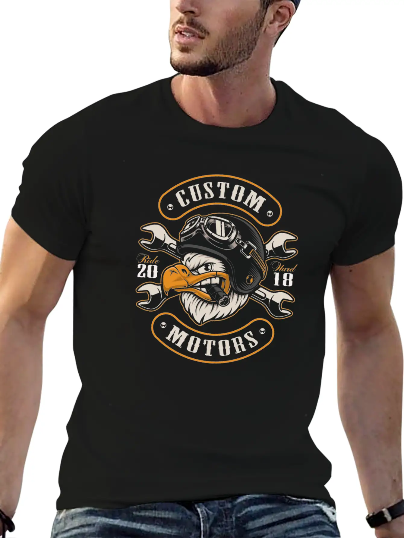 Eagle Biker Basic Graphic T-Shirt – Daily Comfort In Soft Cotton