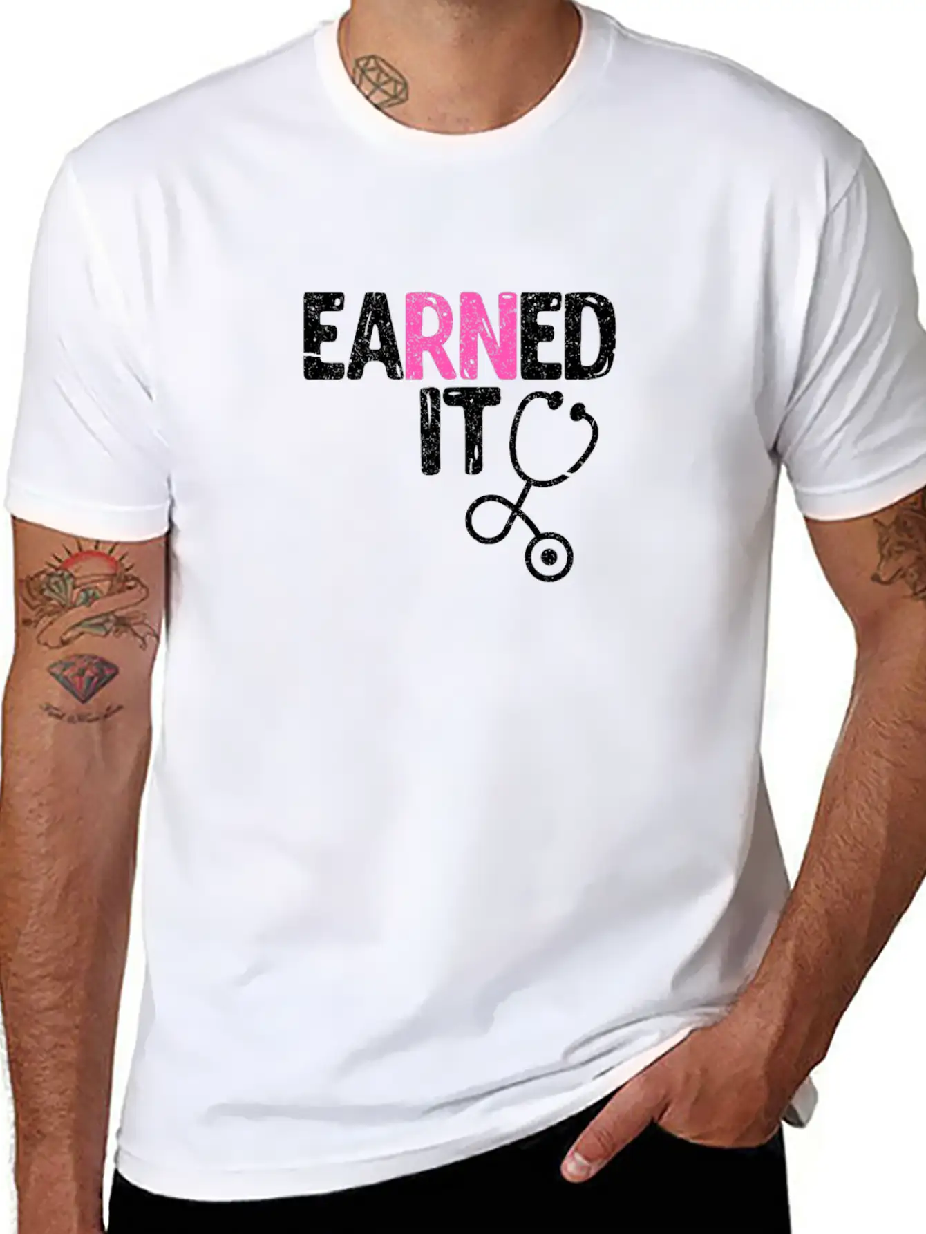 Earned It Nurse Nursing Stylish Everyday T-Shirt – Unisex Basic Cotton Tee