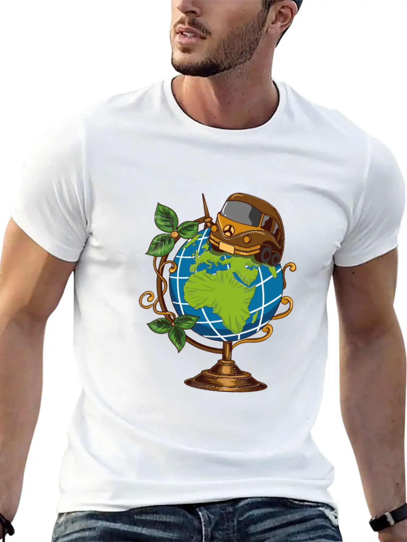 Earth Adventure Bus Stylish Everyday T-Shirt – Unisex Basic Cotton Tee