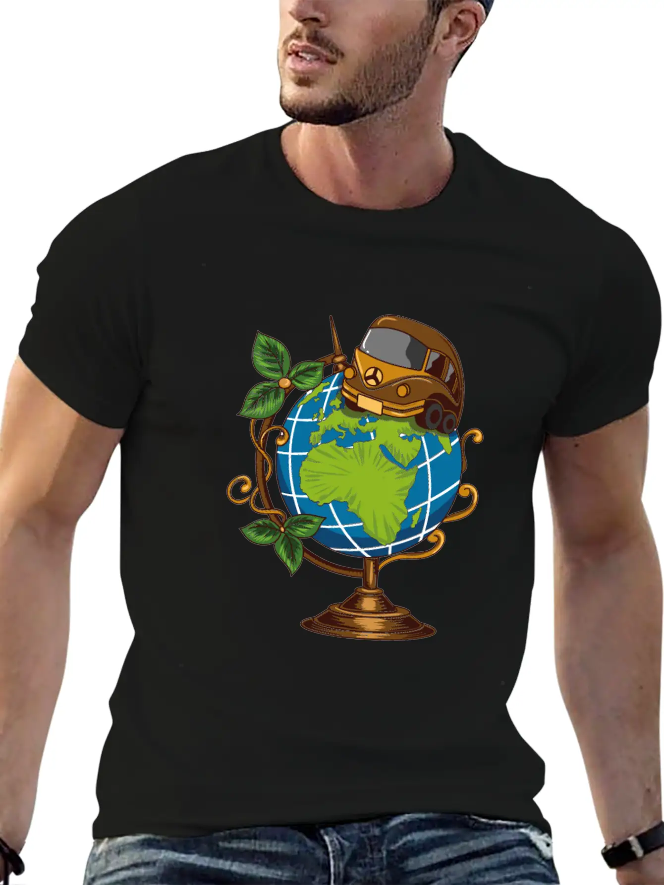 Earth Adventure Bus Stylish Everyday T-Shirt – Unisex Basic Cotton Tee