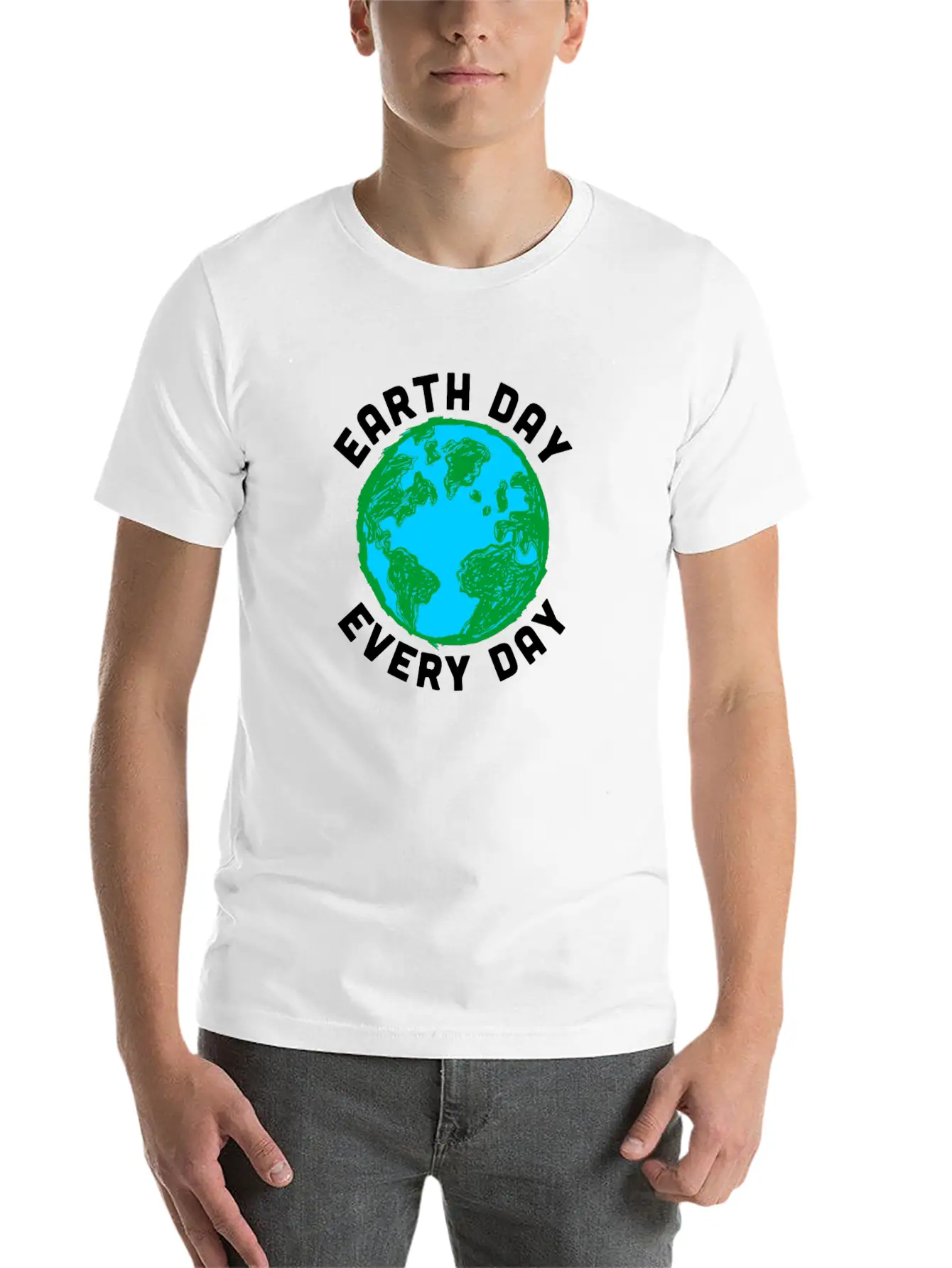 Earth Day Every Day Environment Sustainability Unisex Short Sleeve Soft Cotton T-Shirt – Casual Everyday Wear