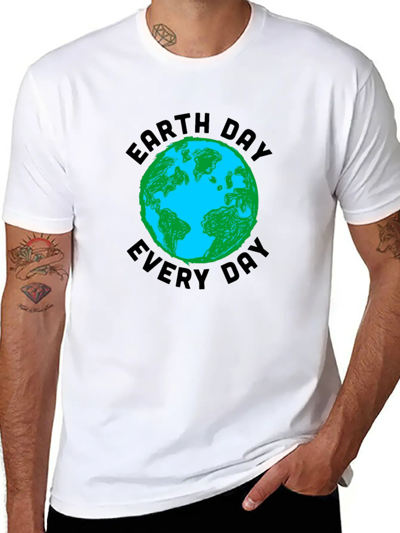 Earth Day Every Day Environment Sustainability Unisex Short Sleeve Soft Cotton T-Shirt – Casual Everyday Wear