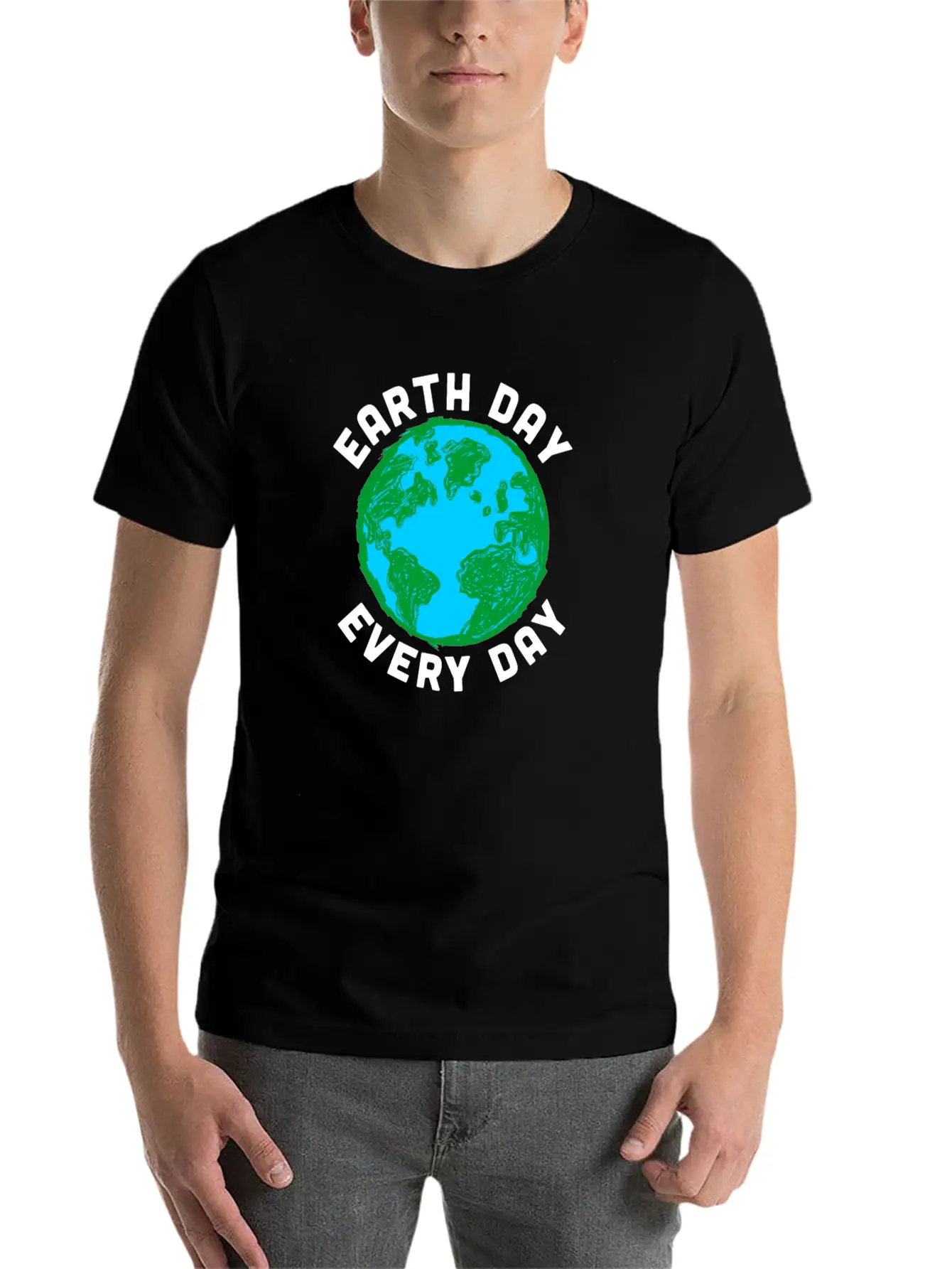 Earth Day Every Day Environment Sustainability Unisex Short Sleeve Soft Cotton T-Shirt – Casual Everyday Wear