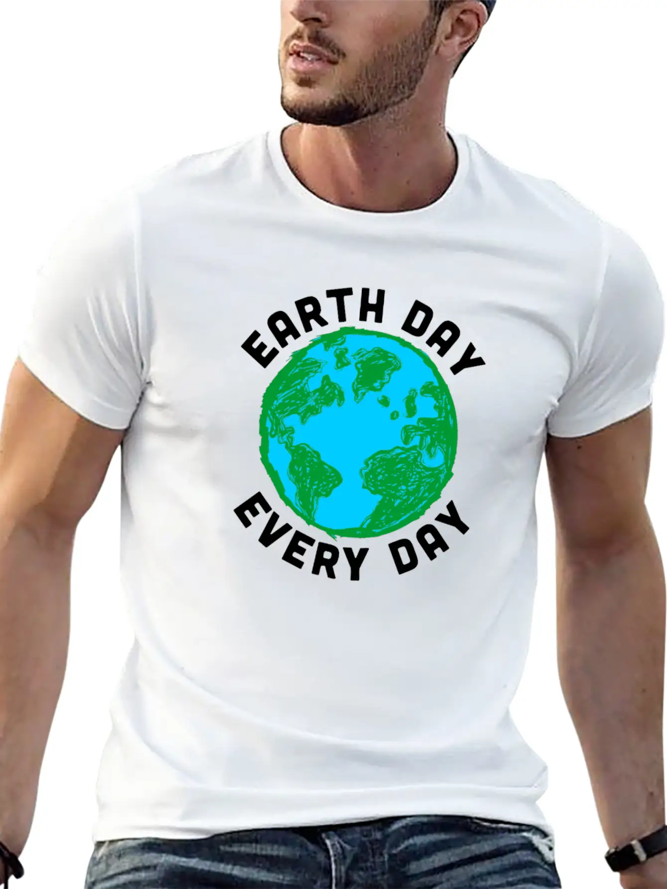 Earth Day Every Day Environment Sustainability Unisex Short Sleeve Soft Cotton T-Shirt – Casual Everyday Wear