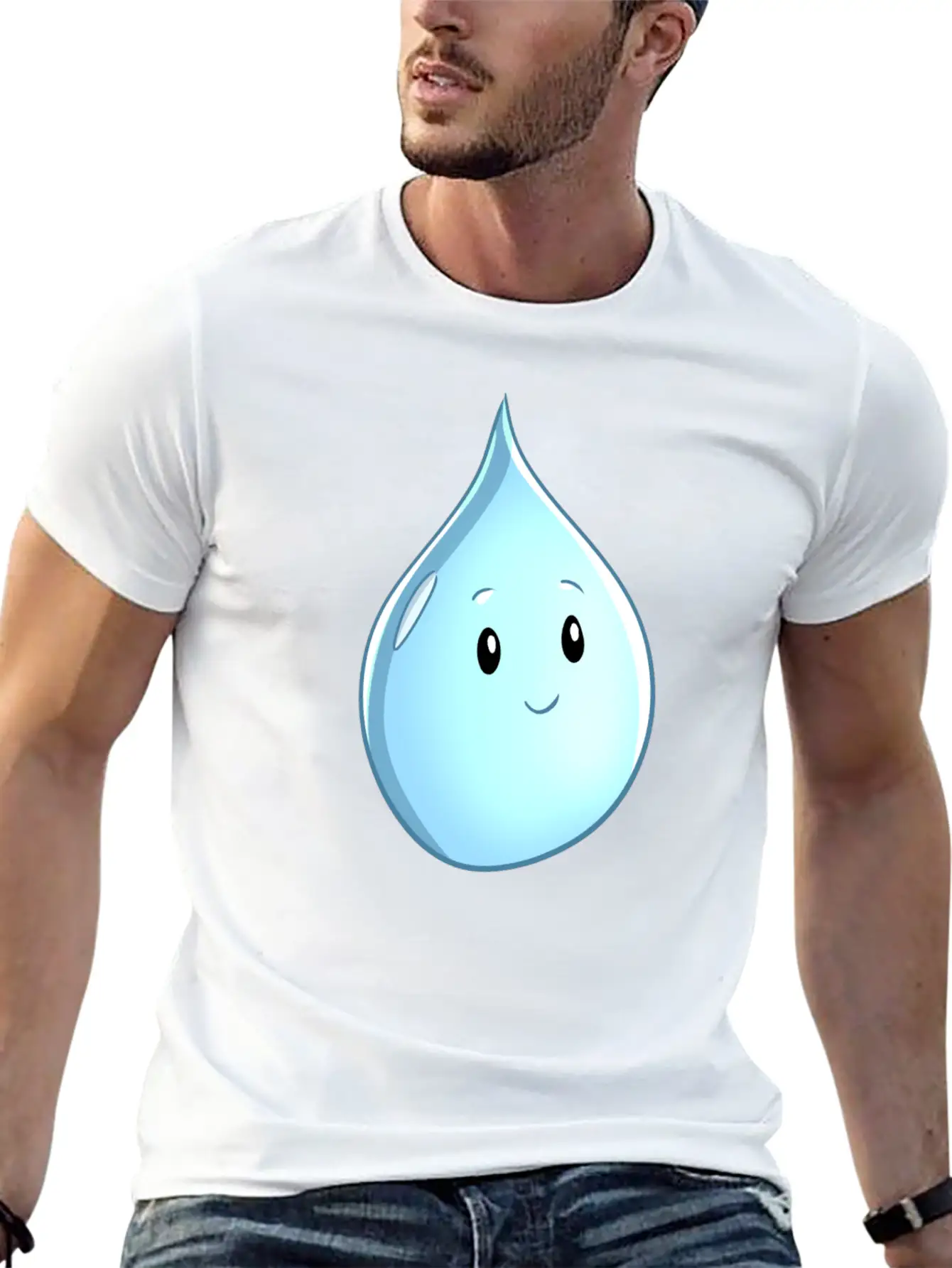 Earth Day Rain Drop Comfortable Minimalist Graphic Tee – Summer Style Essential