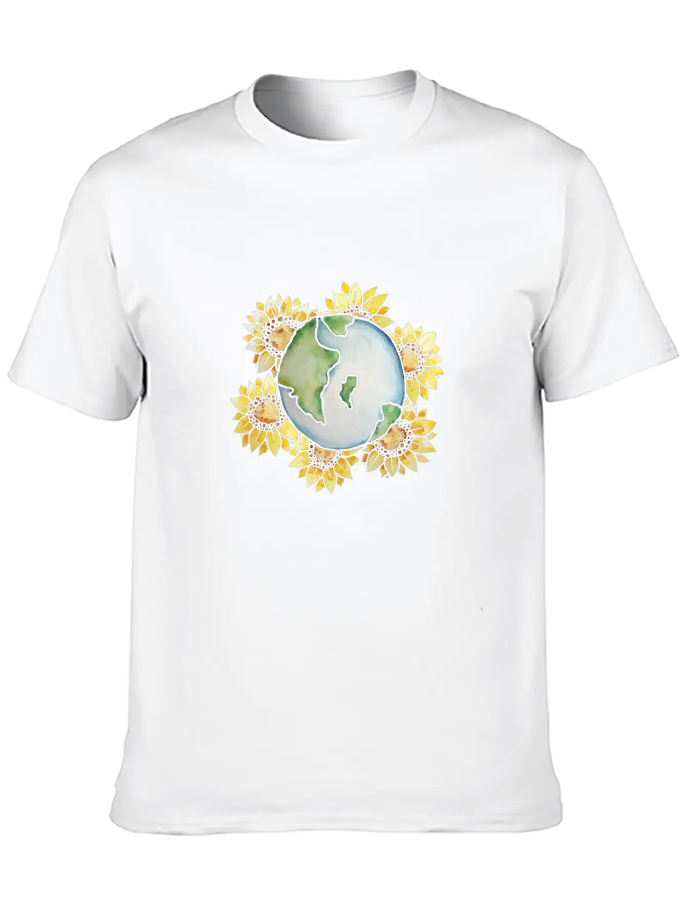 Earth Day Sunflower Earth Stylish Everyday T-Shirt – Unisex Basic Cotton Tee