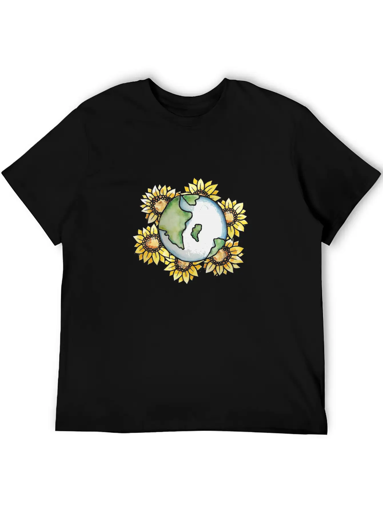 Earth Day Sunflower Earth Stylish Everyday T-Shirt – Unisex Basic Cotton Tee