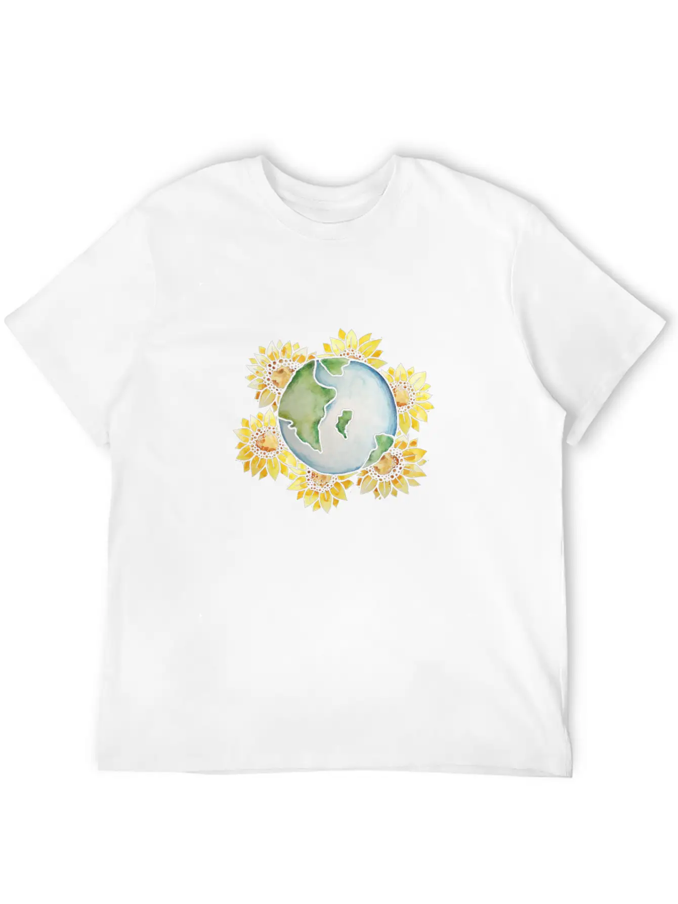 Earth Day Sunflower Earth Stylish Everyday T-Shirt – Unisex Basic Cotton Tee