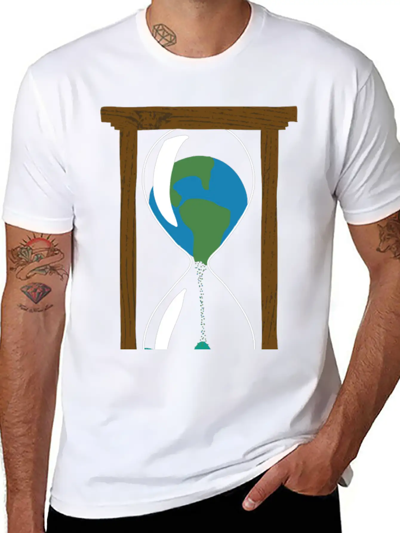Earth In An Hourglass Timeless Short Sleeve Tee – Comfy And Minimalist Design