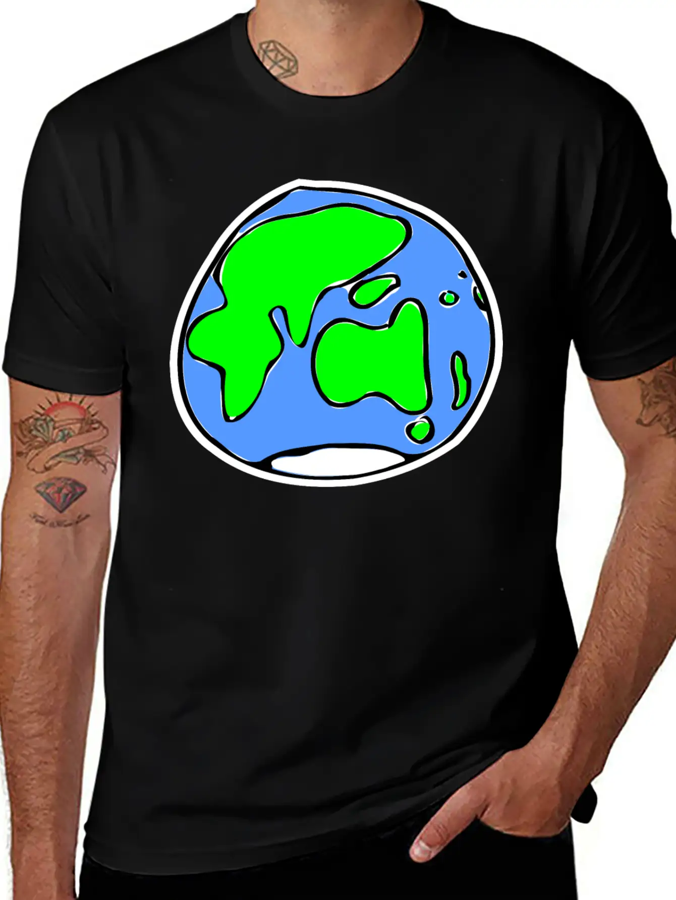 Earth Quick Sketch Timeless Short Sleeve Tee – Comfy And Minimalist Design