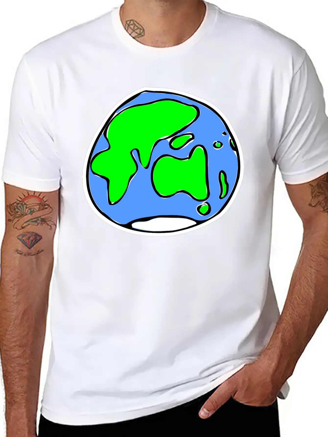 Earth Quick Sketch Timeless Short Sleeve Tee – Comfy And Minimalist Design