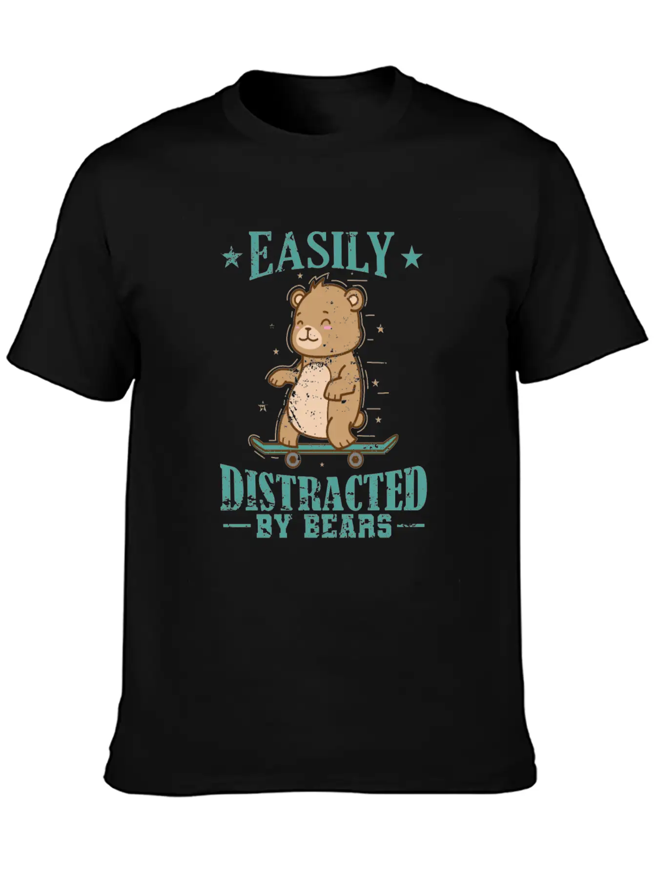Easily Distracted By Bears Animal Forest Timeless Short Sleeve Tee – Comfy And Minimalist Design
