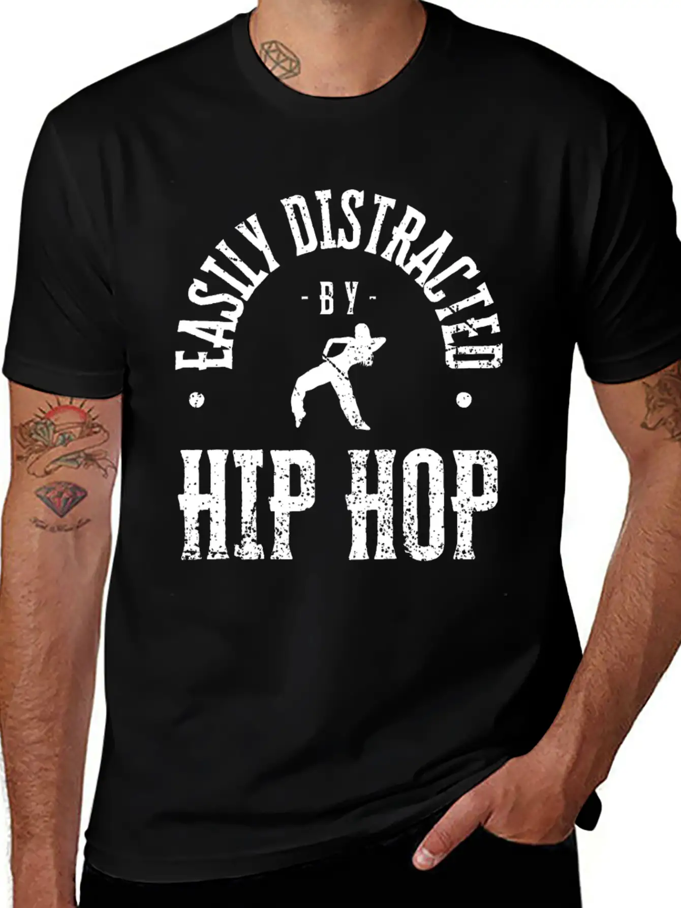 Easily Distracted By Hip Hop Dancing Unisex Casual T-Shirt – Clean Design For Daily Comfort