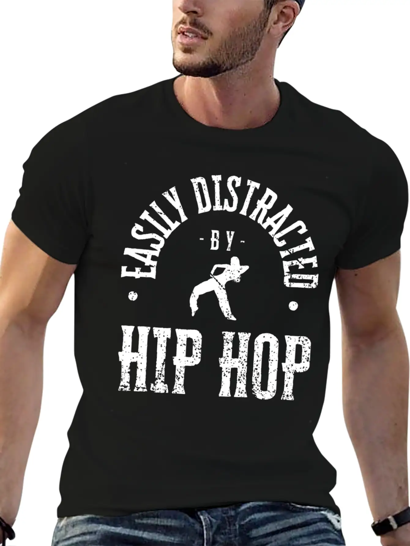 Easily Distracted By Hip Hop Dancing Unisex Casual T-Shirt – Clean Design For Daily Comfort