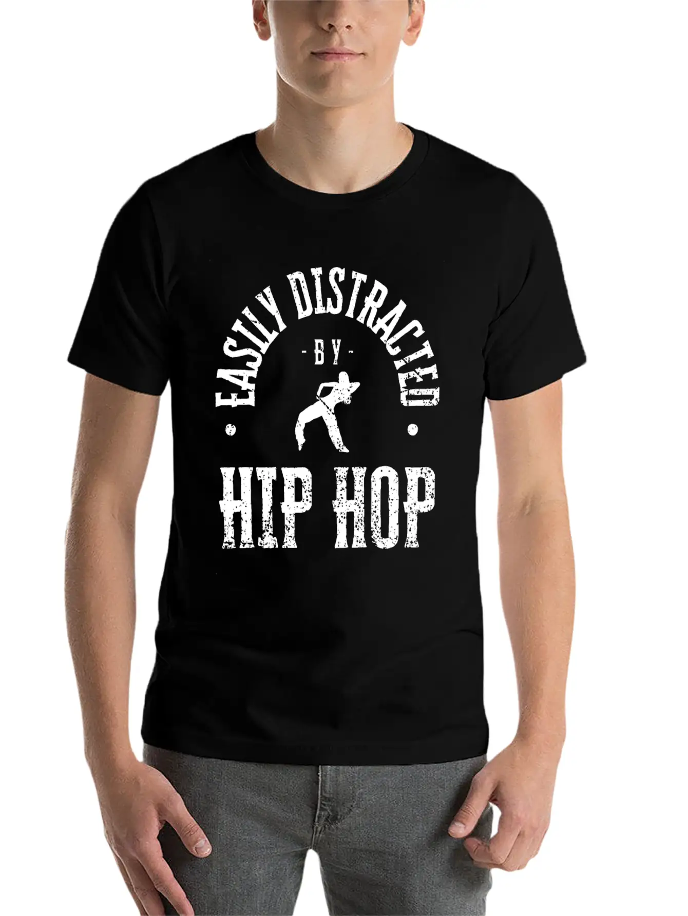 Easily Distracted By Hip Hop Dancing Unisex Casual T-Shirt – Clean Design For Daily Comfort