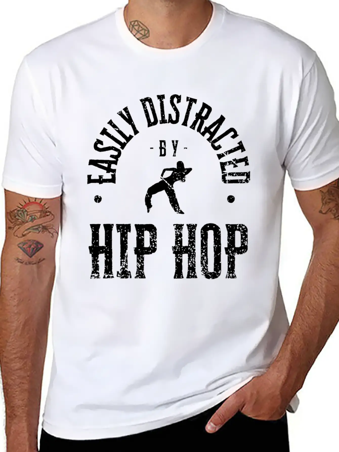 Easily Distracted By Hip Hop Dancing Unisex Casual T-Shirt – Clean Design For Daily Comfort