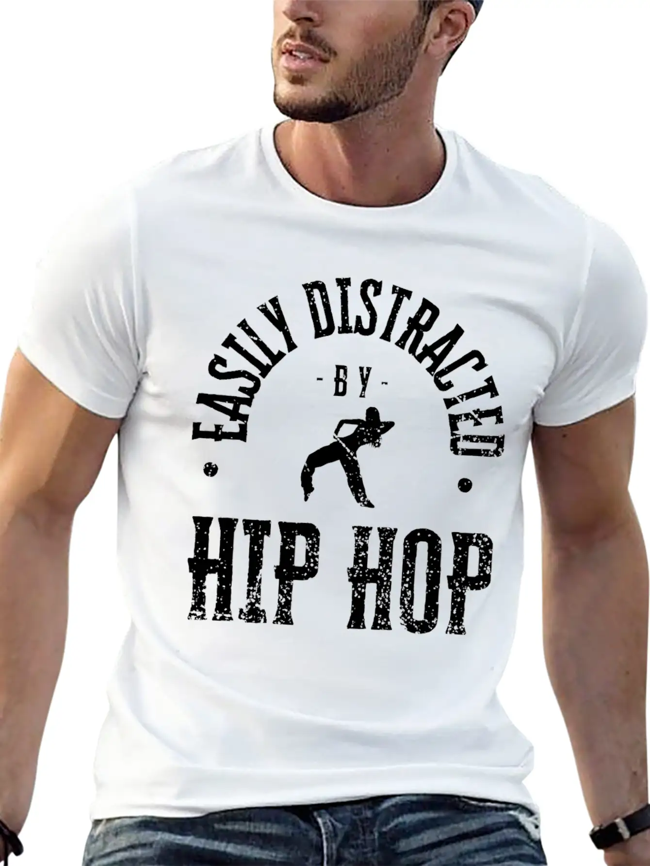 Easily Distracted By Hip Hop Dancing Unisex Casual T-Shirt – Clean Design For Daily Comfort