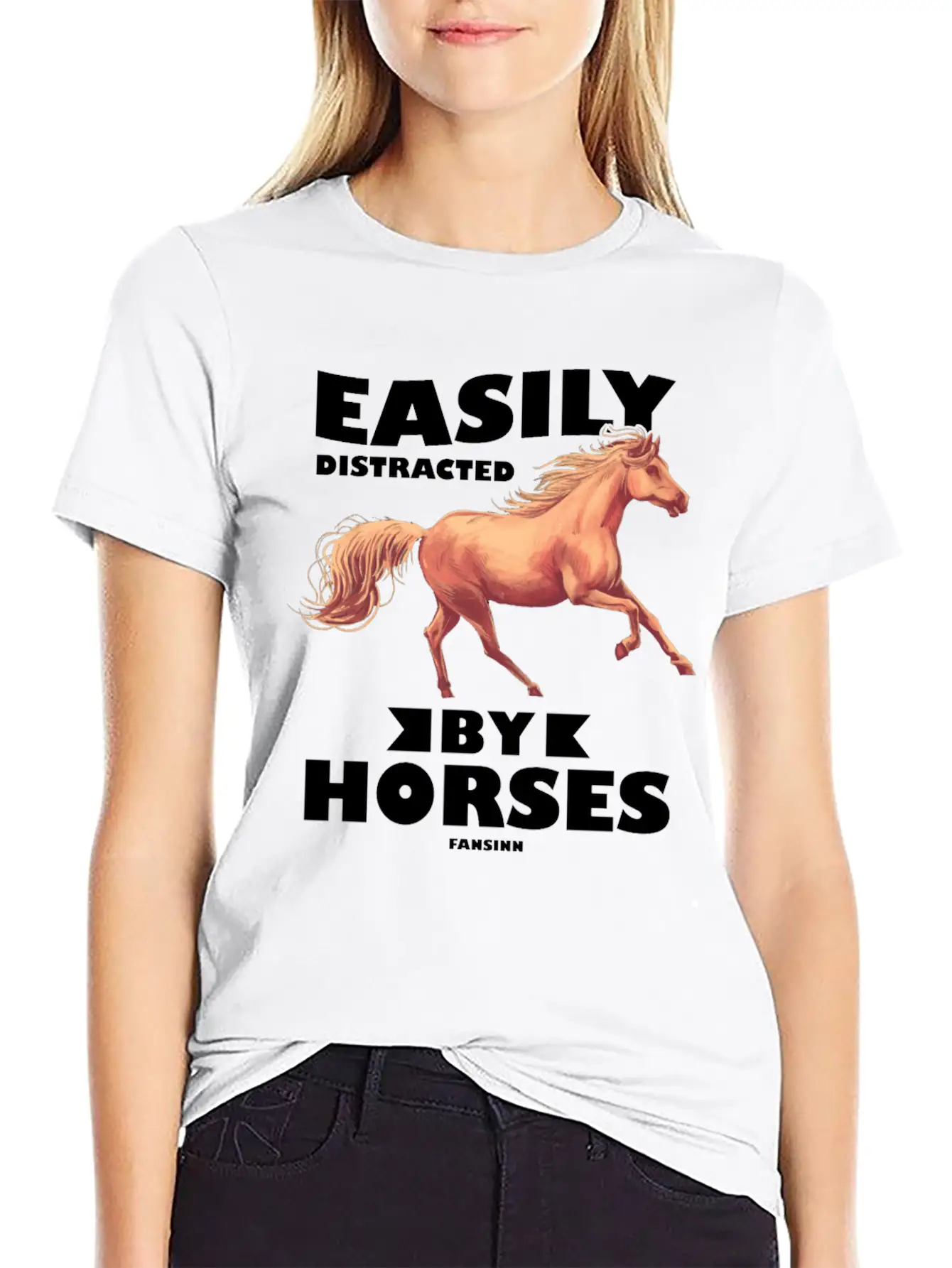 Easily Distracted By Horses Stylish Everyday T-Shirt – Unisex Basic Cotton Tee